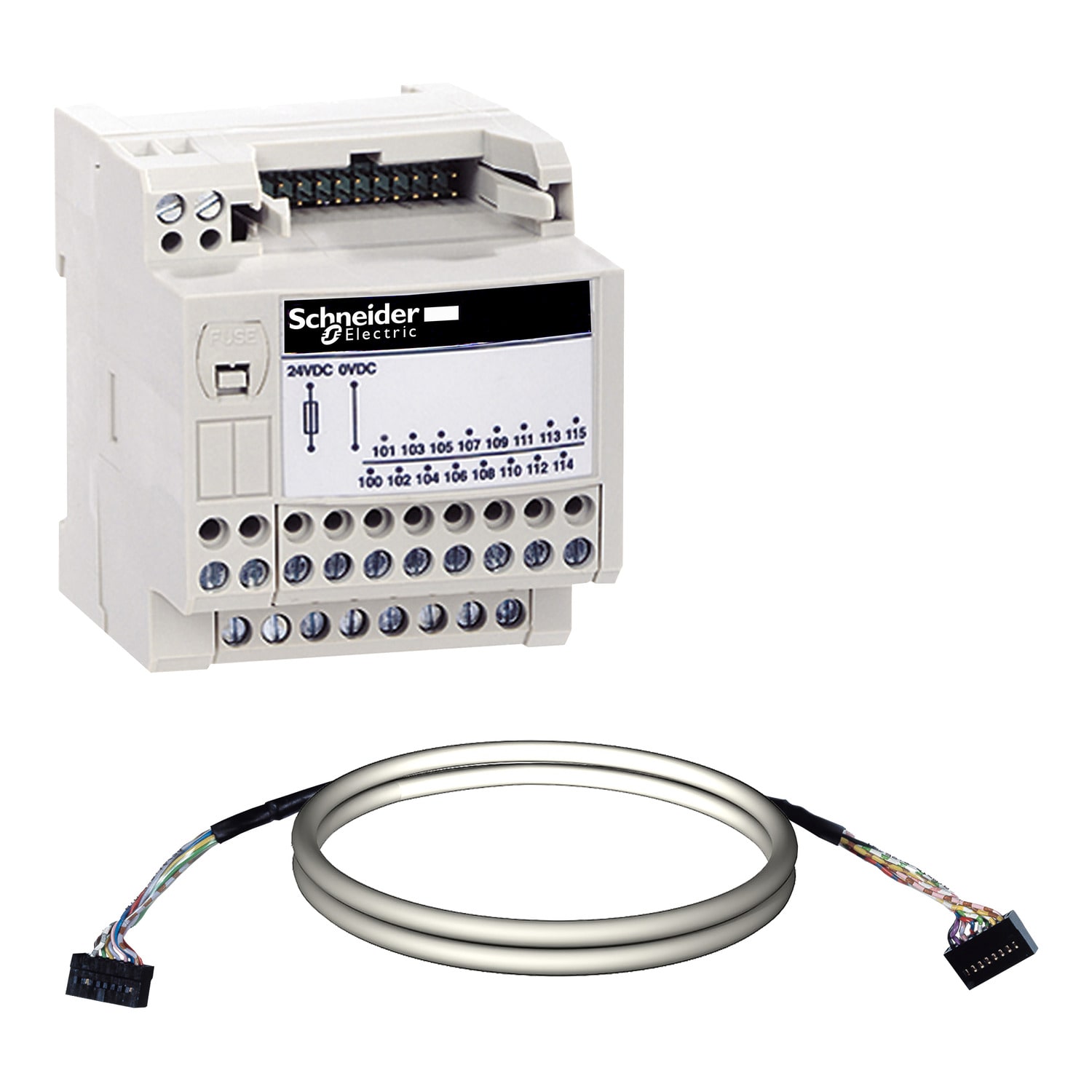 SCHNEIDER ELECTRIC - Sottobase di conn. passiva Modicon Telefast ABE 7, 16 input o output - Cavo Micro/Premium 1 m