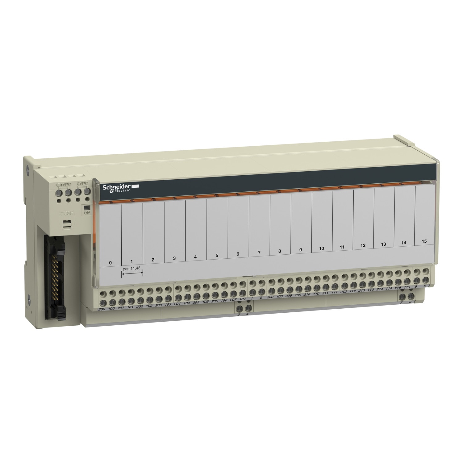 SCHNEIDER ELECTRIC - Sottobase - Relè elettromeccanici saldati ABE7 - 16 canali - Relè 10 mm