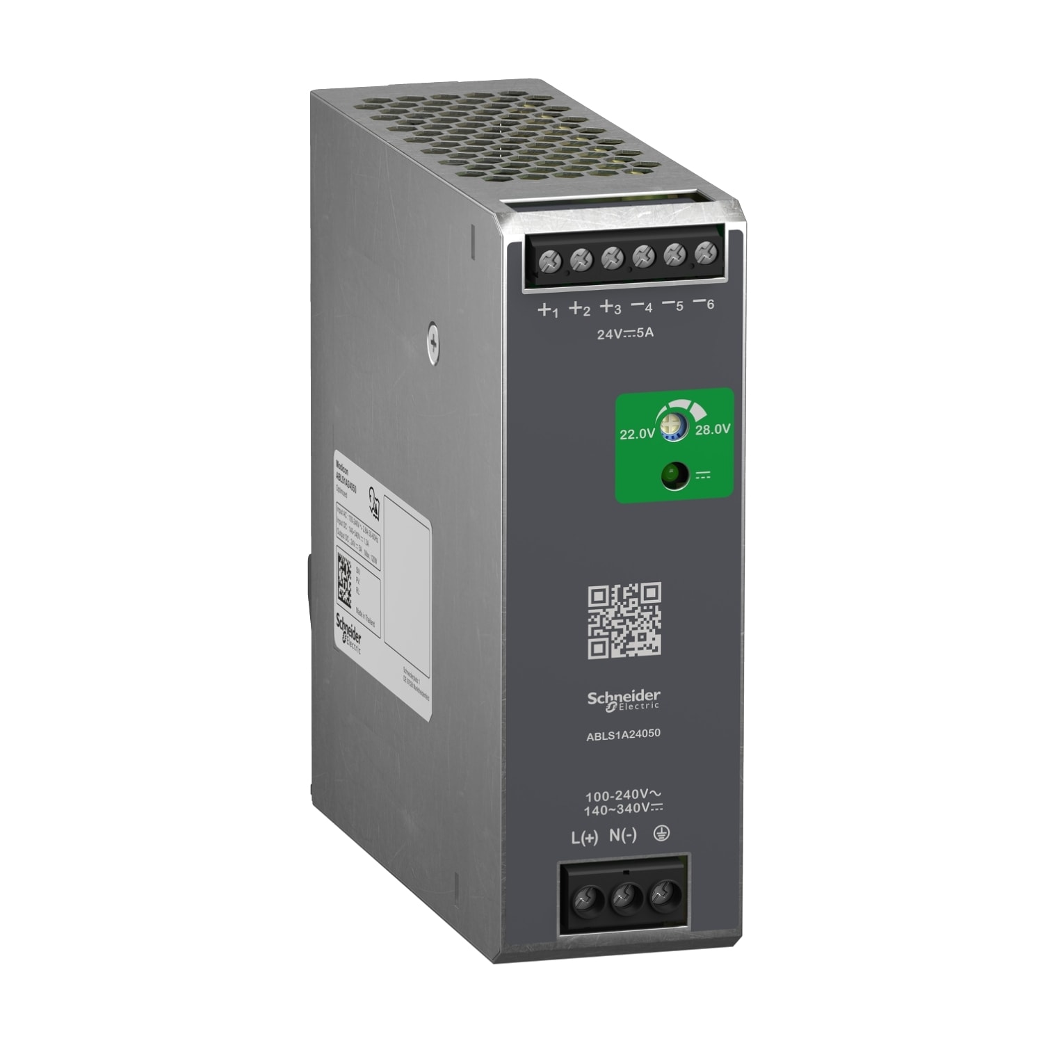 SCHNEIDER ELECTRIC - Alimentazione regolata, da 100 a 240 V CA, 24 V, 5 A, monofase, ottimizzata