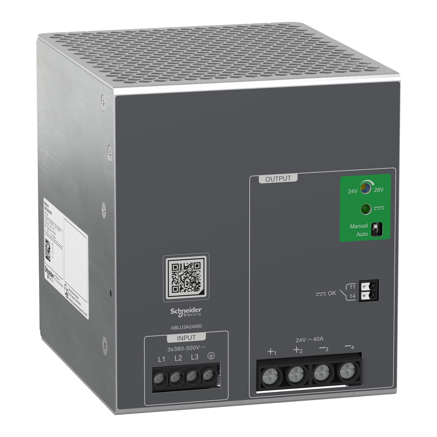 SCHNEIDER ELECTRIC - Alimentatore con commutazione regolata, 380...500V AC, 24V, 40A, Trifase, Universale
