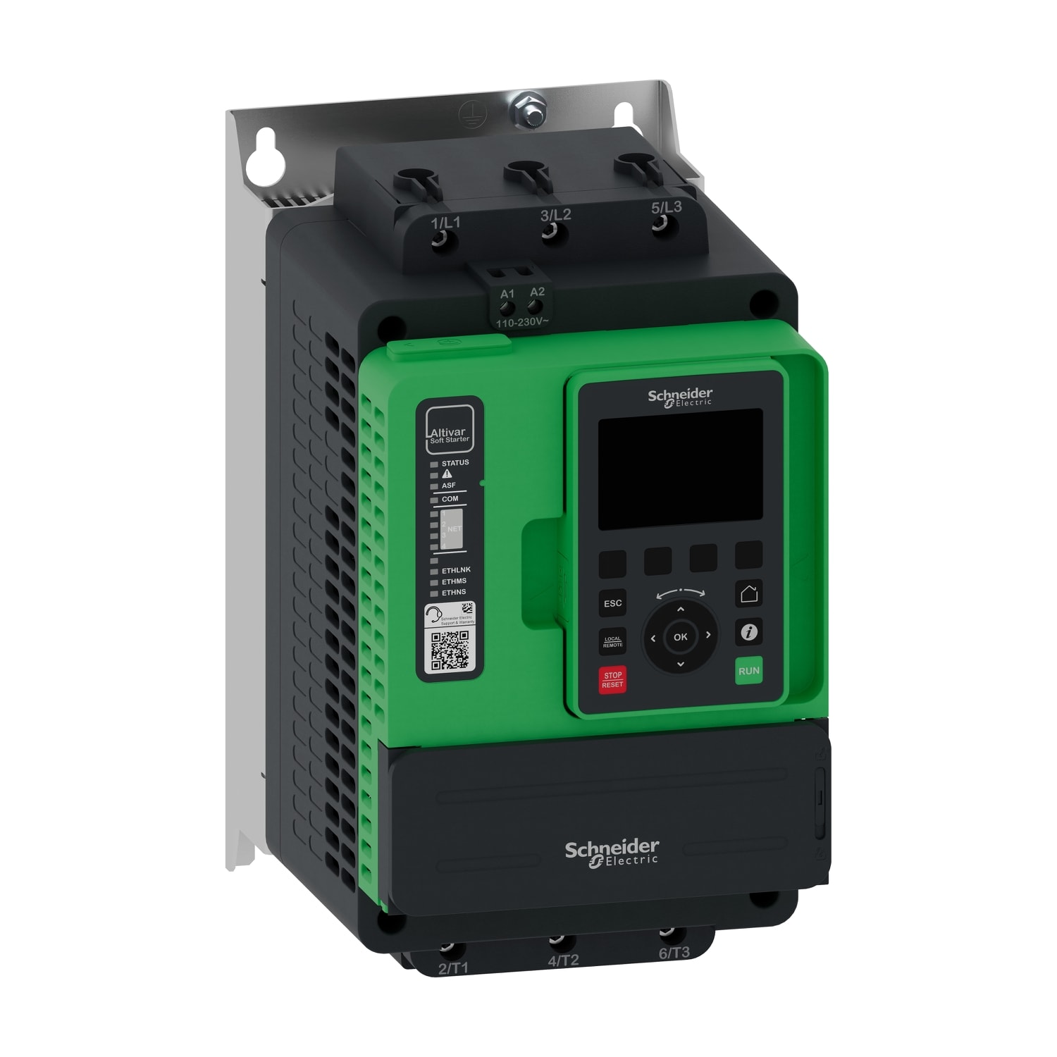 SCHNEIDER ELECTRIC - Avviatore statico Altivar ATS490, 62A, da 208 a 690V CA, alimentazione di controllo da 110 a 230V CA