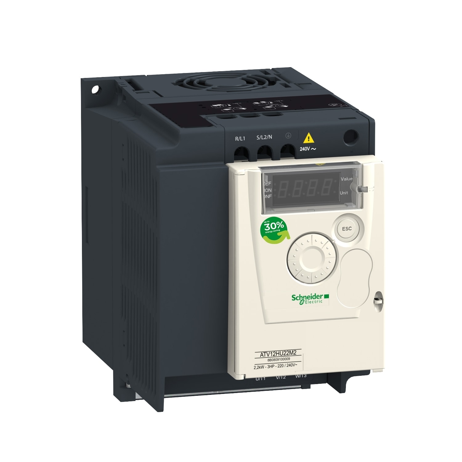 SCHNEIDER ELECTRIC - Variatore di velocità Altivar Machine ATV12 IP20 - 2,2kW - 240V - monofase con dissipatore temico