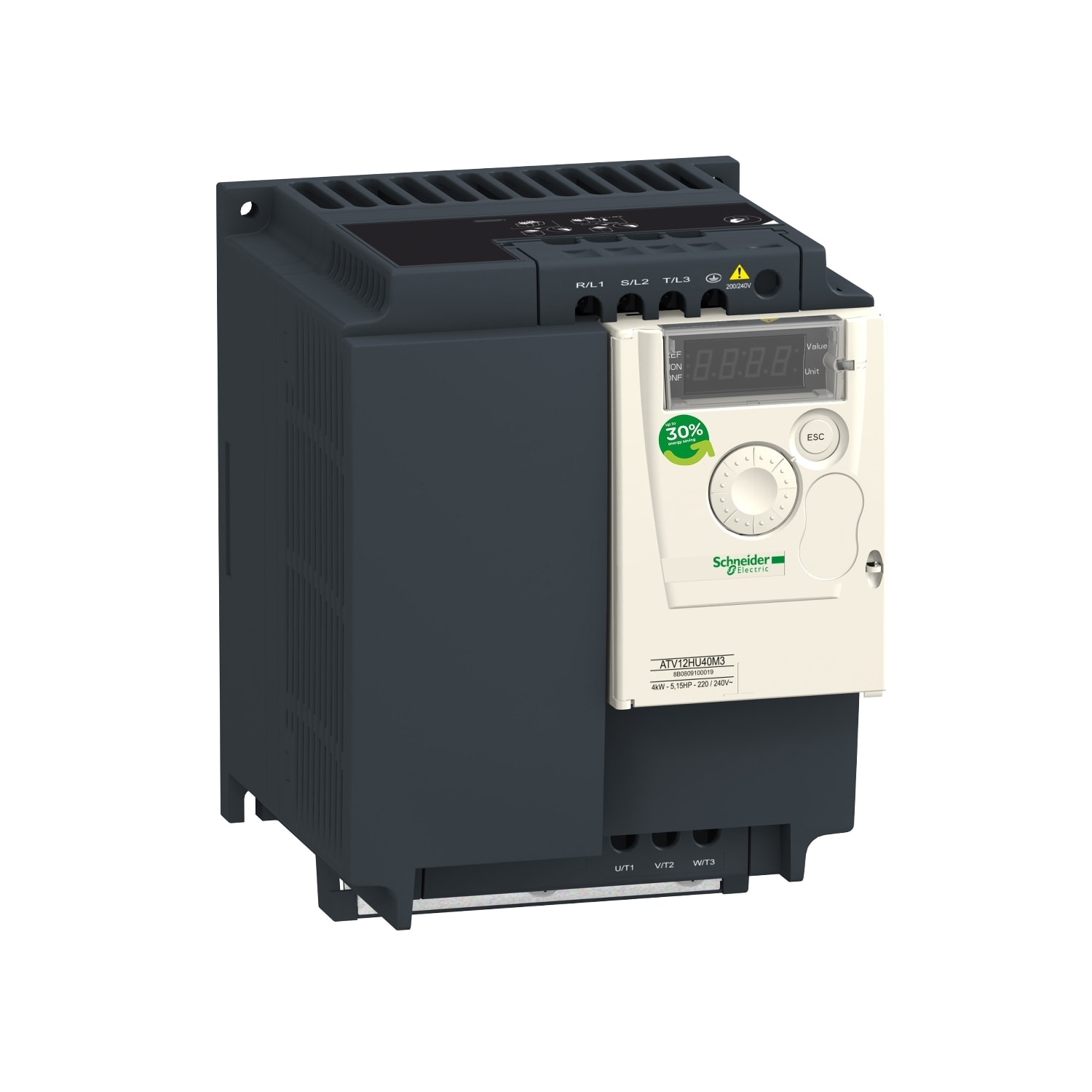 SCHNEIDER ELECTRIC - Variatore di velocità Altivar Machine ATV12 IP20 - 4kW - 240V - trifase con dissipatore temico
