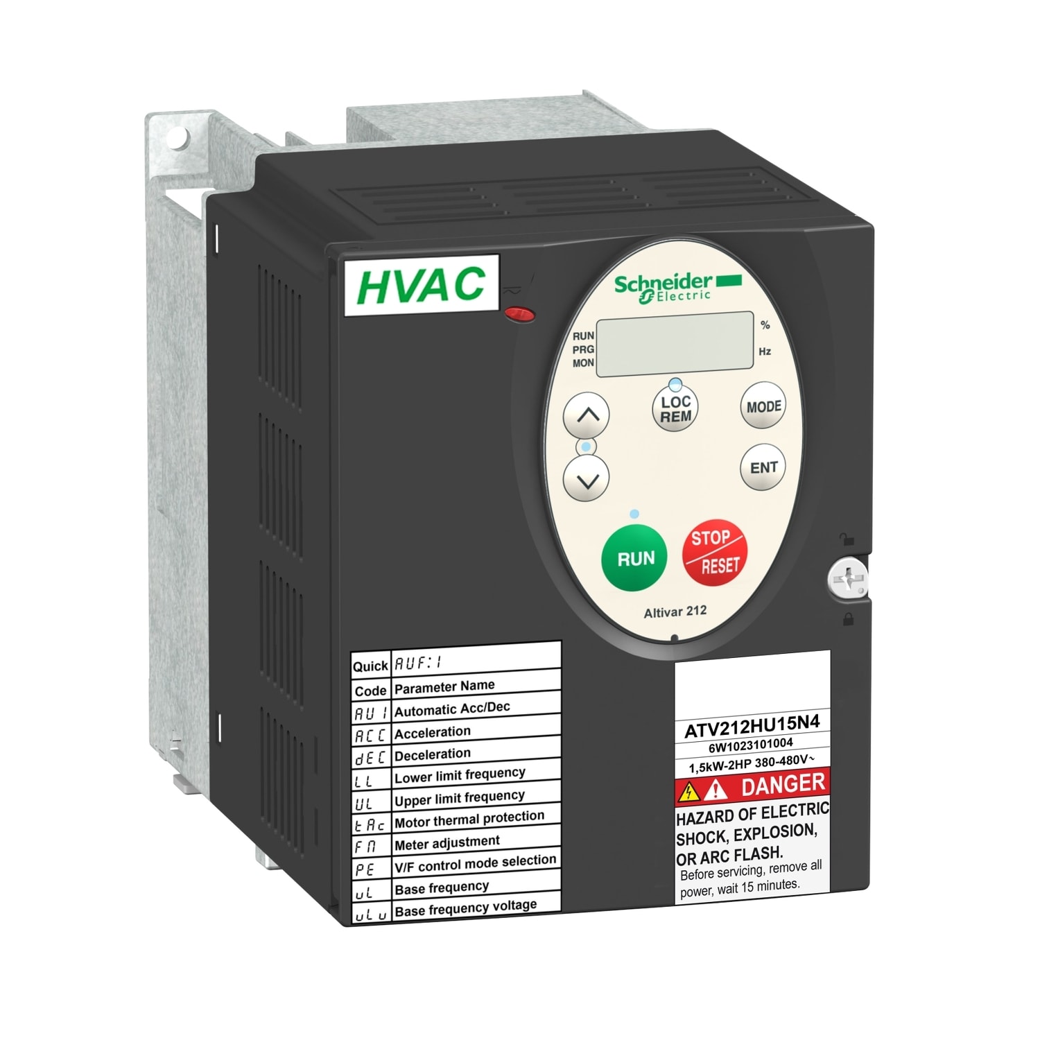 SCHNEIDER ELECTRIC - Variatore di velocità ATV212 - 2,2 kW - 3 HP - 480 V - trifase - EMC - IP21