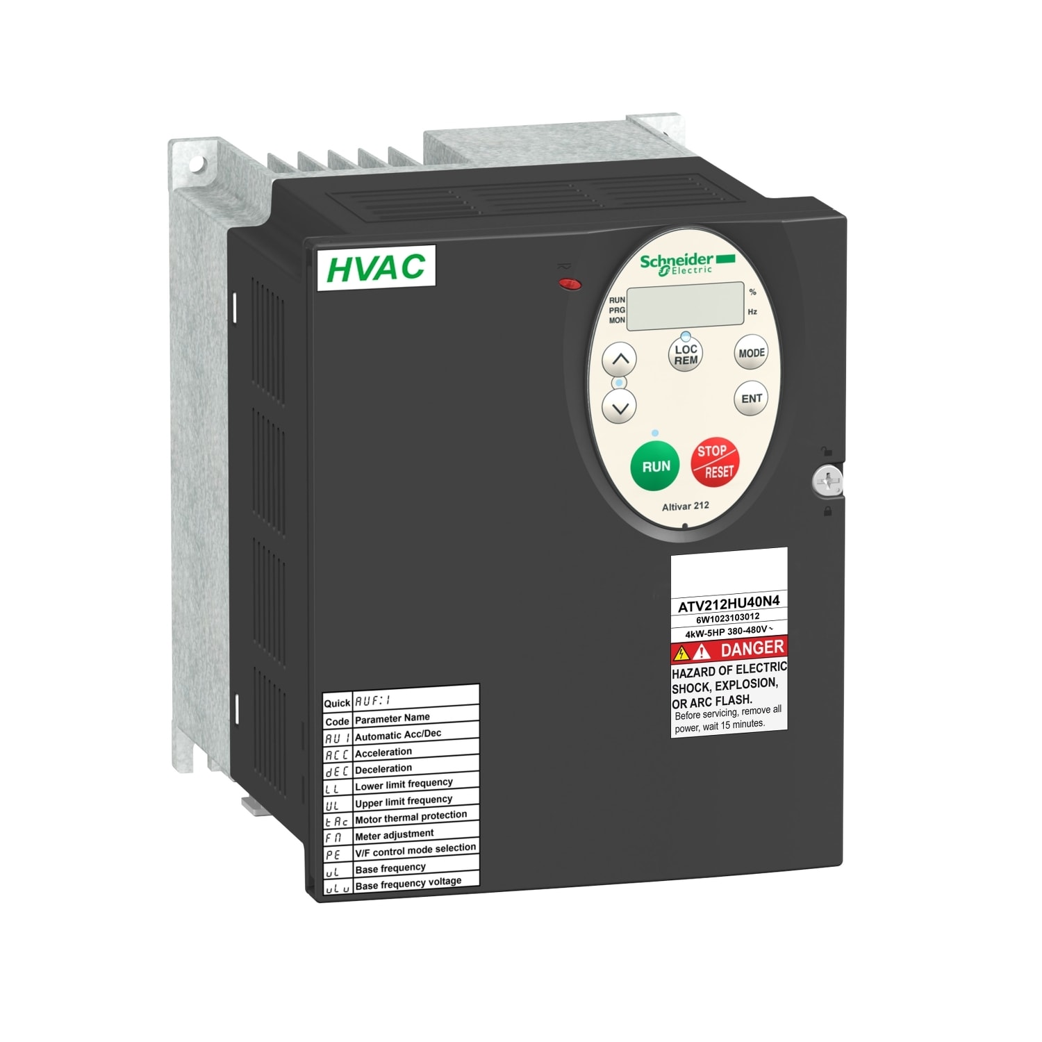 SCHNEIDER ELECTRIC - Variatore di velocità ATV212 - 5,5 kW - 7,5 HP - 480 V - trifase - EMC - IP21