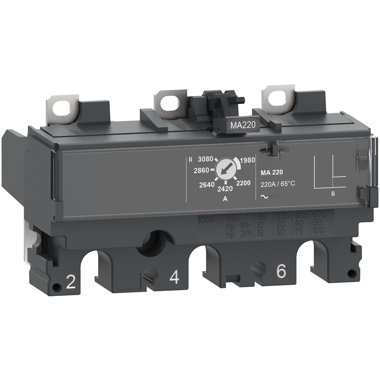 SCHNEIDER ELECTRIC - Sganciatore MA100, ComPacT NSX100/160/250, 3 poli, protezioni magnetiche, protezione motore, valore nominale 100A