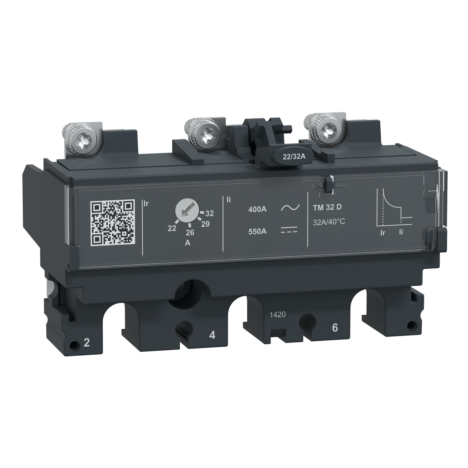 SCHNEIDER ELECTRIC - Sganciatore TM32D, ComPacT NSX100/160, 3 poli, protezioni magnetotermiche, valore nominale 32A
