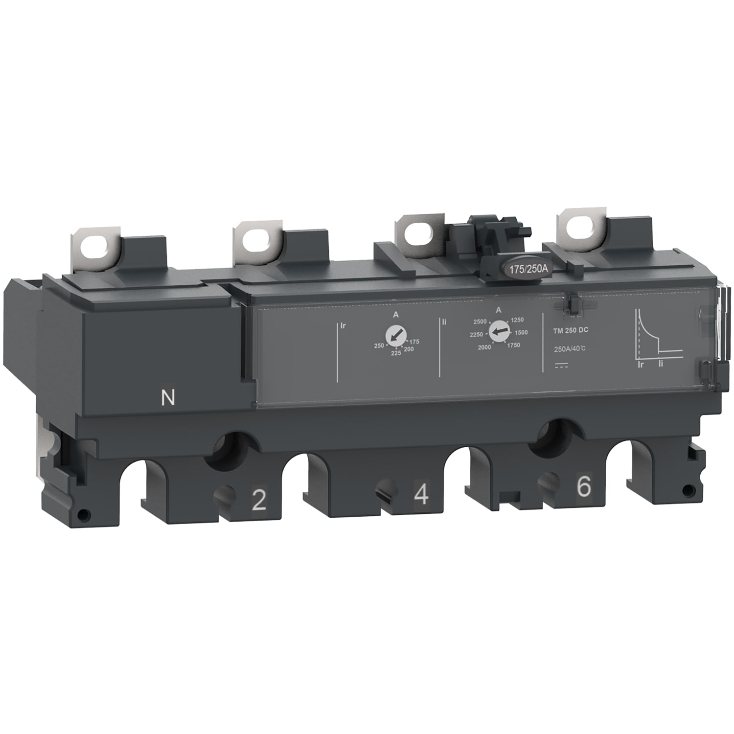 SCHNEIDER ELECTRIC - Sganciatore TM100DC, ComPacT NSX100 DC, 4 poli, protezioni magnetotermiche, valore nominale 100A