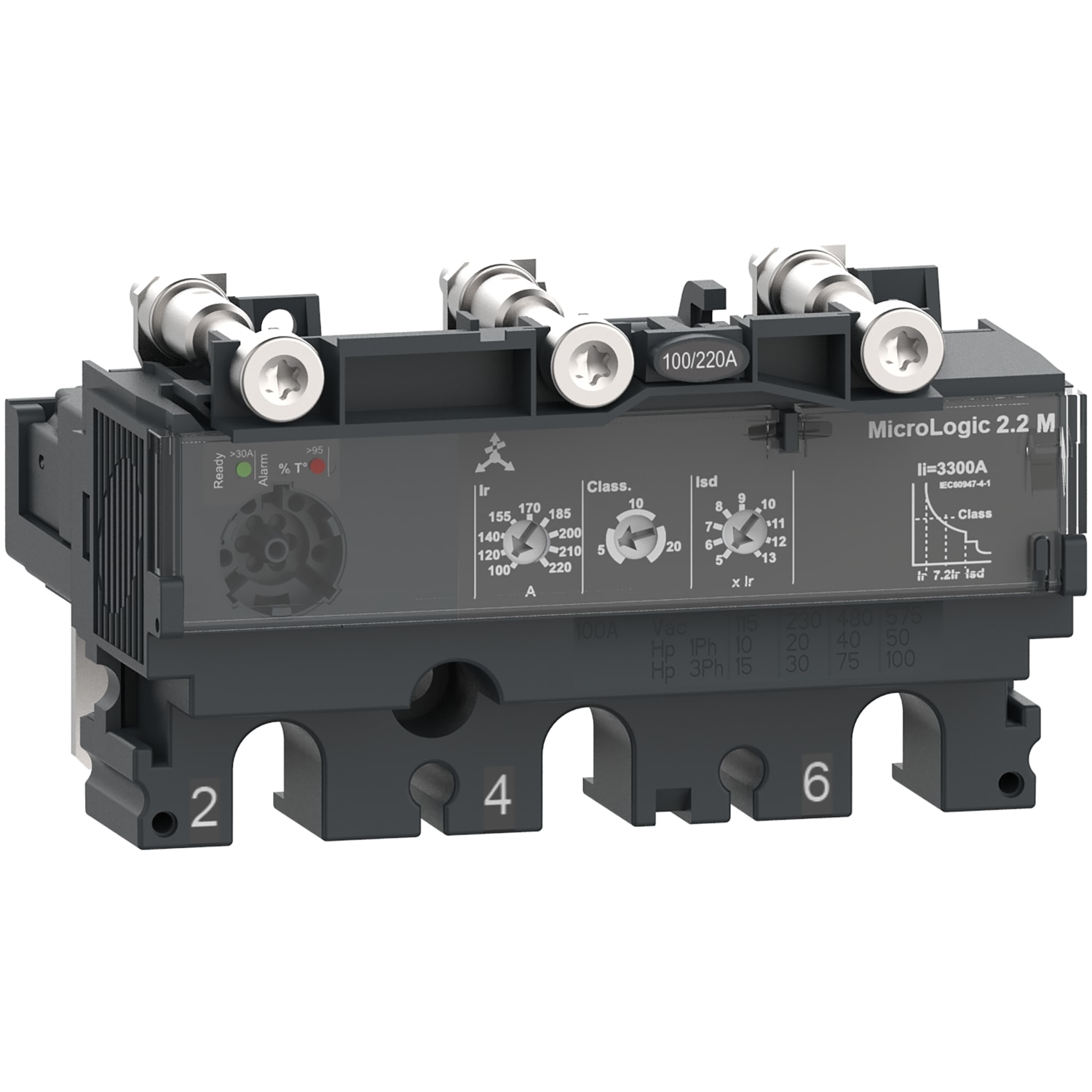 SCHNEIDER ELECTRIC - Sganciatore MicroLogic 2.2M, ComPacT NSX160/250, 3 poli, protezioni elettroniche di base, protezione motore, valore nominale 150A