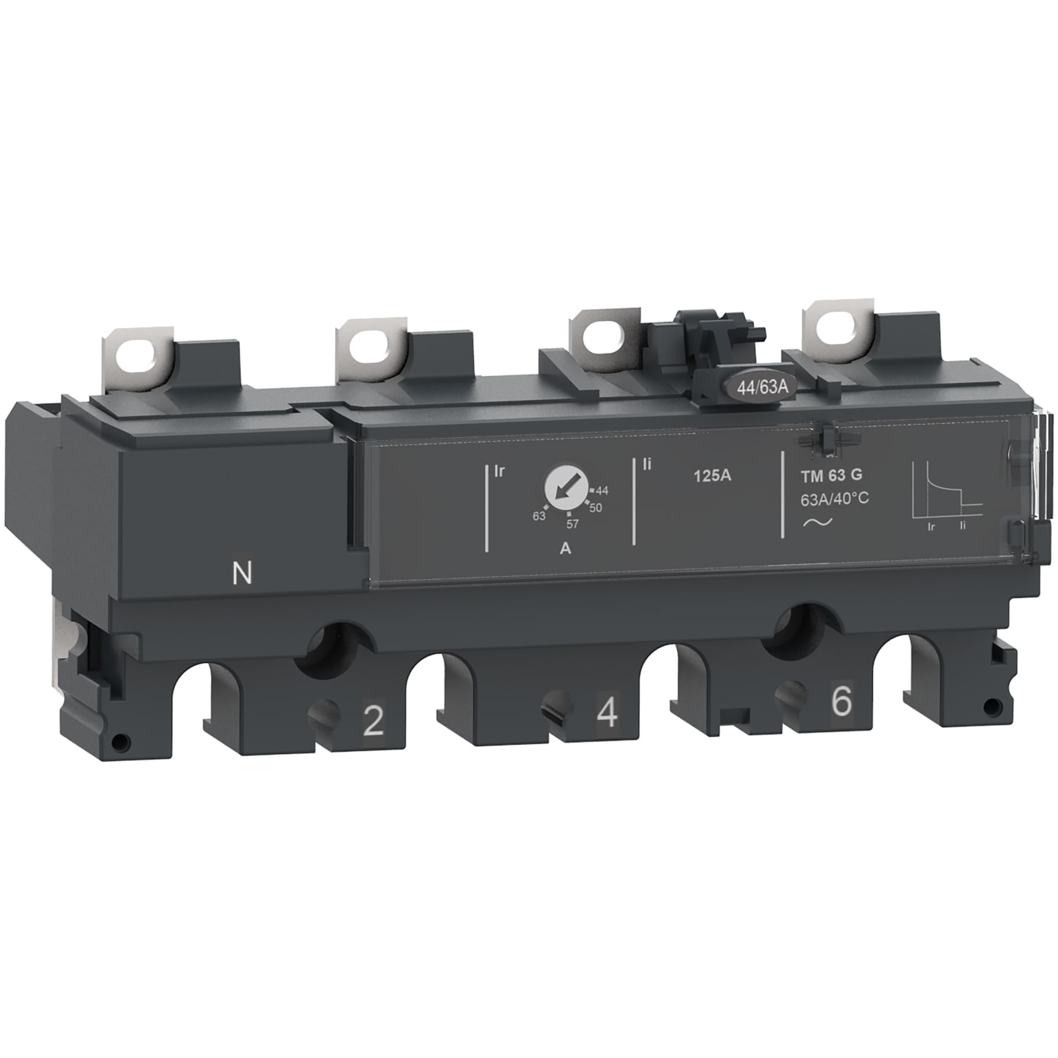 SCHNEIDER ELECTRIC - Sganciatore TM125G DC, ComPacT NSX160 DC, 4 poli, protezioni magnetotermiche, protezione generatore, valore nominale 125A