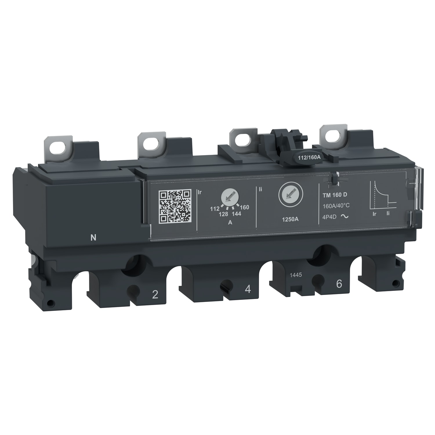 SCHNEIDER ELECTRIC - Sganciatore TM160DC, ComPacT NSX160 DC, 4 poli, protezioni magnetotermiche, valore nominale 160A
