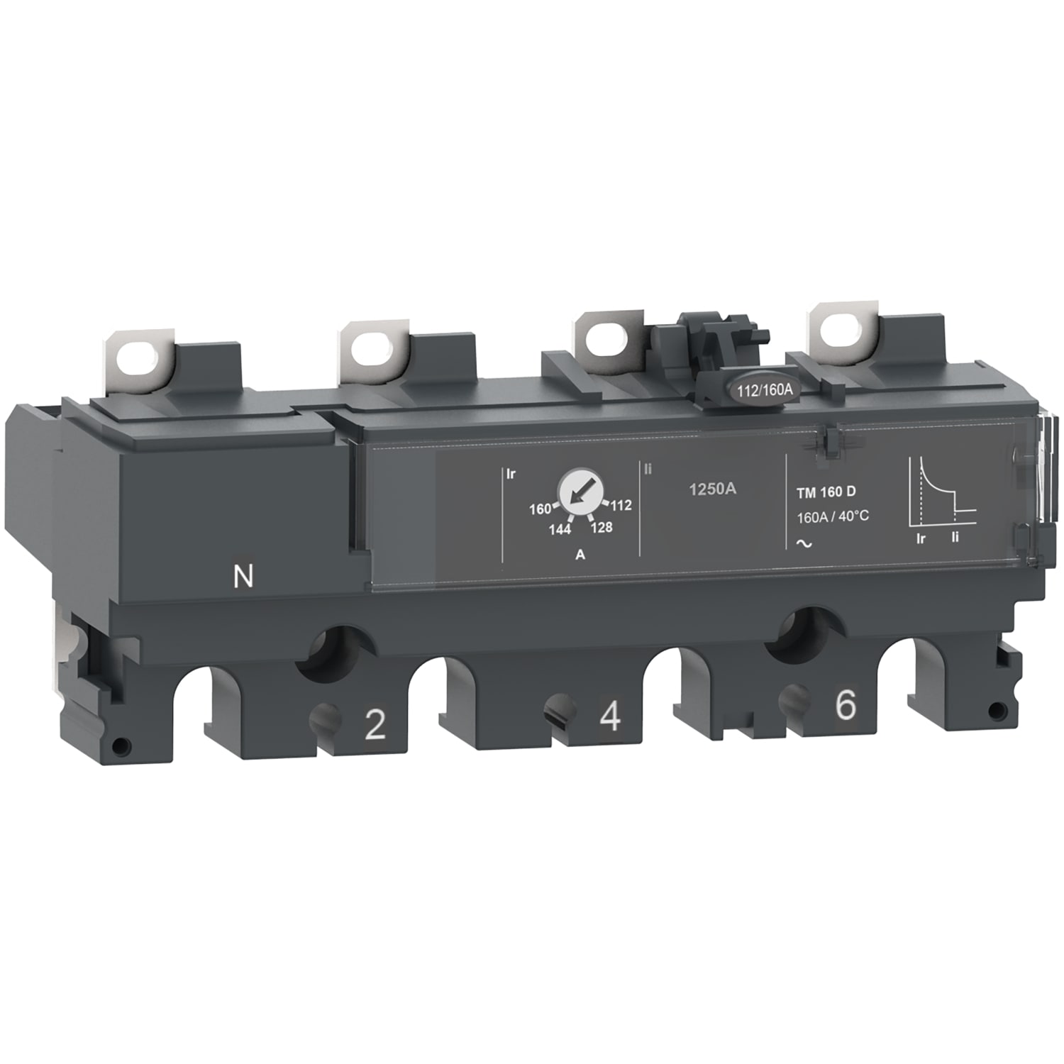 SCHNEIDER ELECTRIC - Sganciatore TM160D, ComPacT NSX160, 4 poli 3D (neutro non protetto), protezioni magnetotermiche, valore nominale 160A