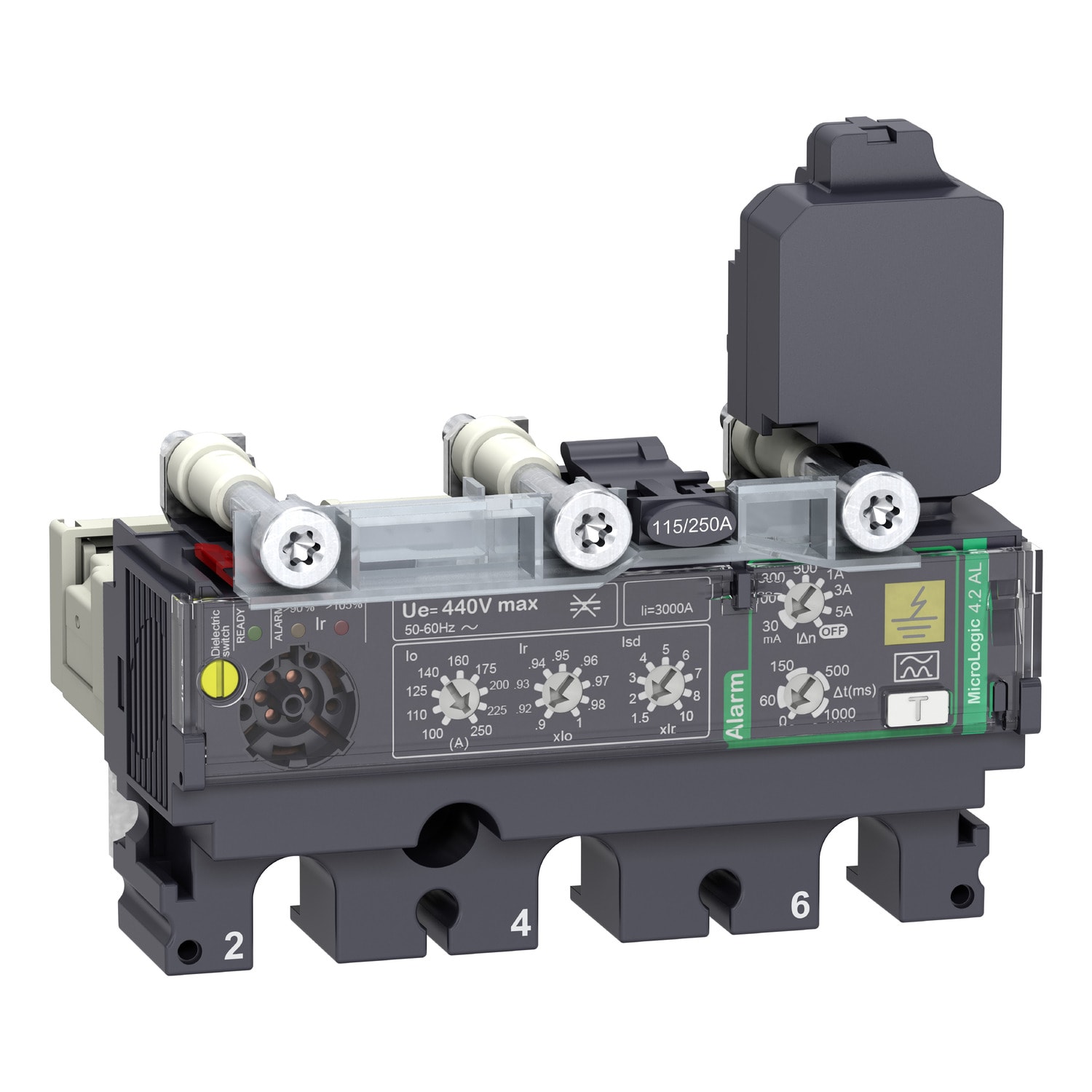 SCHNEIDER ELECTRIC - Sganciatore MicroLogic Vigi 4.2AL, ComPacT NSX250, 3 poli, protezioni elettroniche di base, allarme differenziale, 250A
