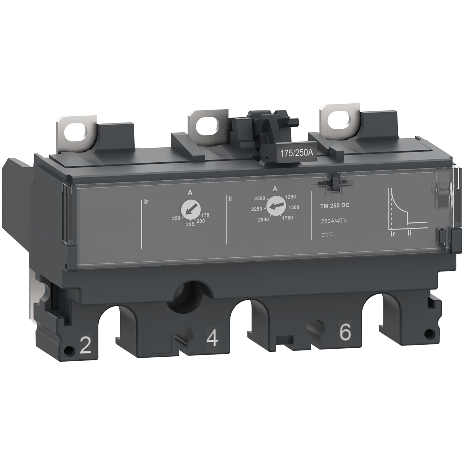SCHNEIDER ELECTRIC - Sganciatore TM250DC, ComPacT NSX250 DC, 3 poli, protezioni magnetotermiche, valore nominale 250A