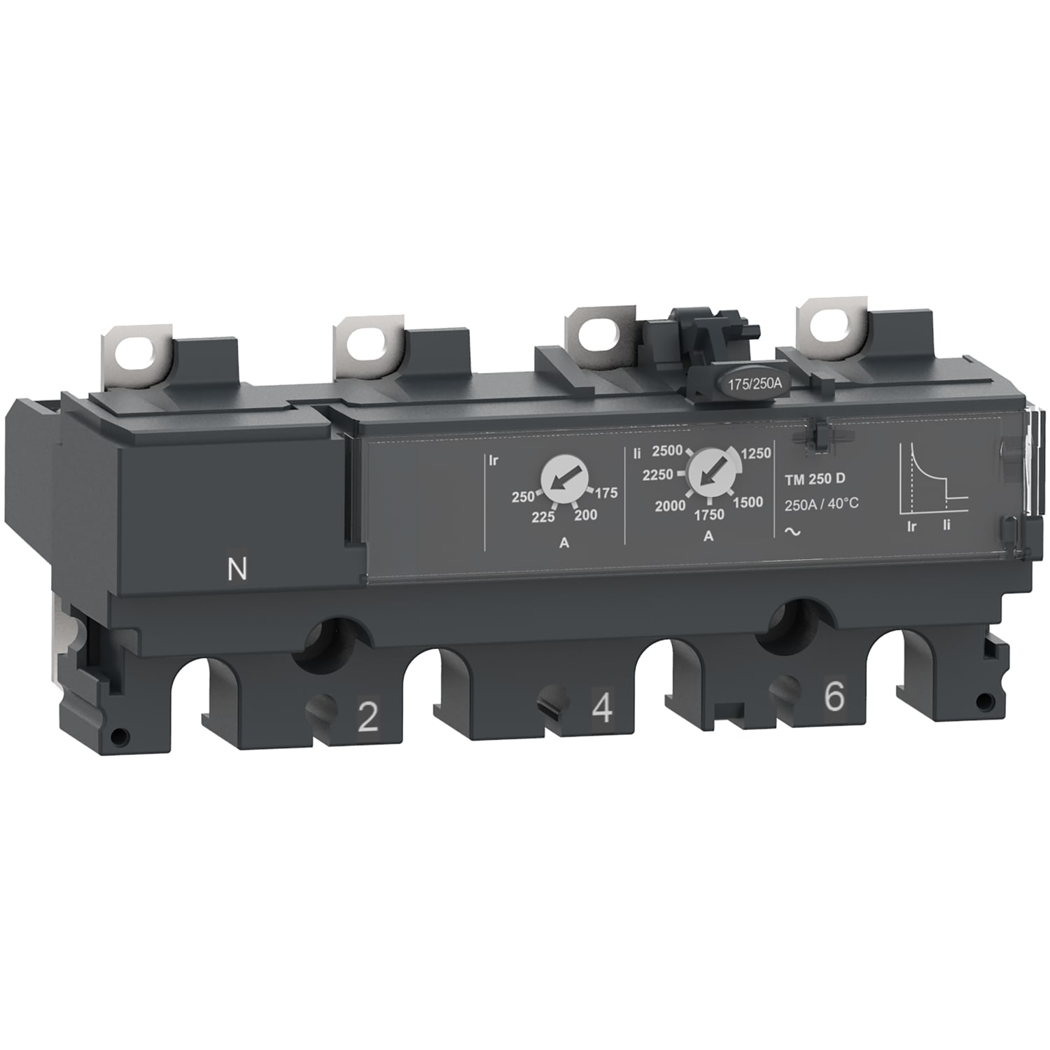 SCHNEIDER ELECTRIC - Sganciatore TM200D, ComPacT NSX250, 4 poli 3D (neutro non protetto), protezioni magnetotermiche, valore nominale 200A