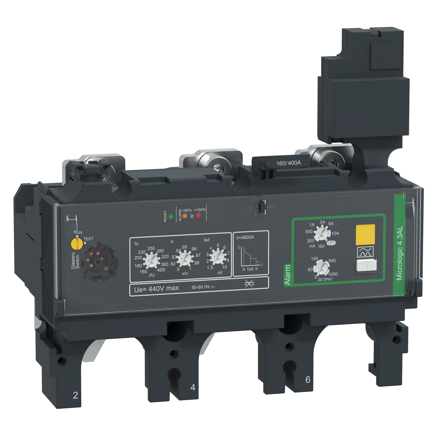 SCHNEIDER ELECTRIC - Sganciatore MicroLogic Vigi 4.3AL, ComPacT NSX 400/630, 3 poli, protezioni elettroniche di base, allarme differenziale, 400A