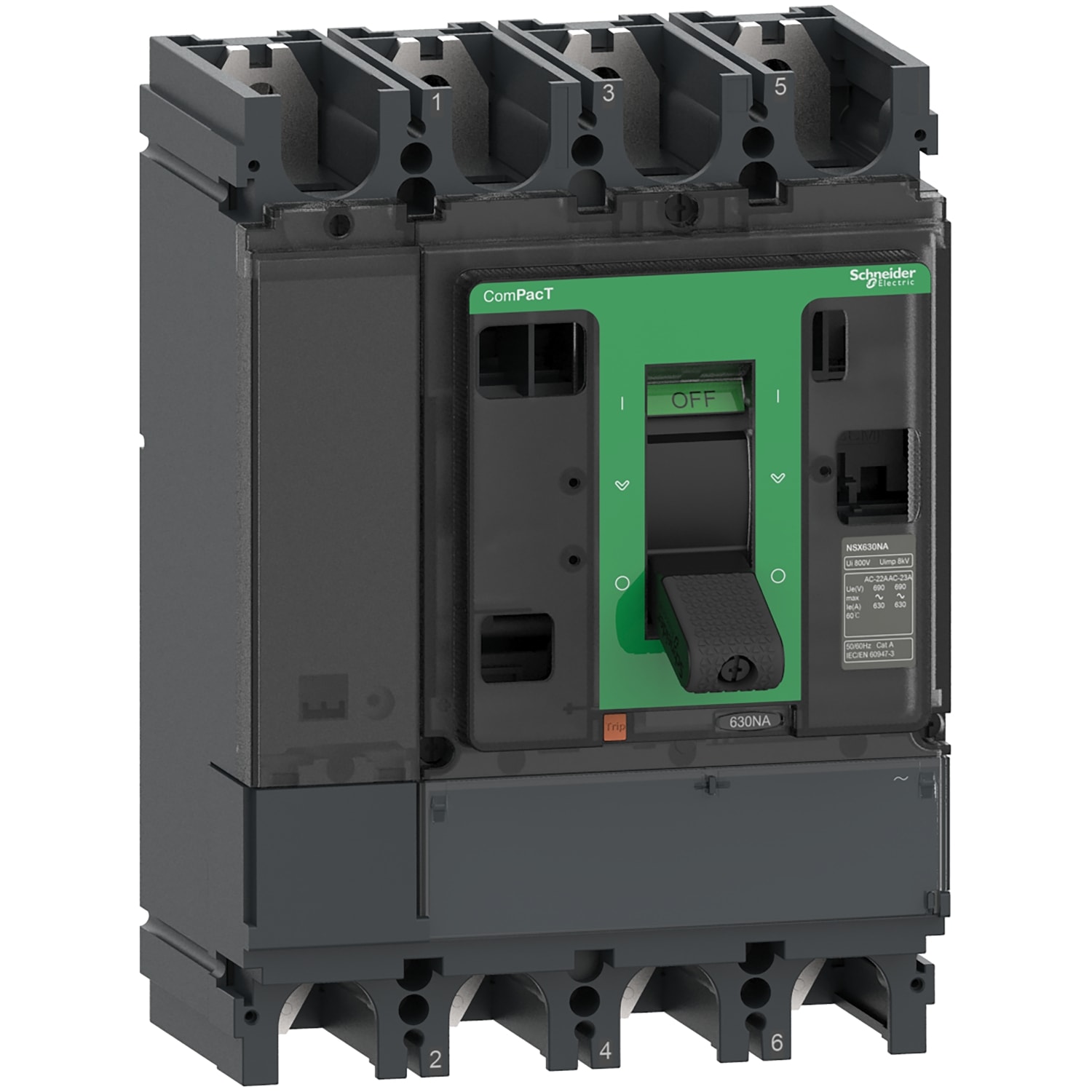 SCHNEIDER ELECTRIC - Sezionatore, ComPacT NSX400NA, 4 poli, corrente termica Ith 400A