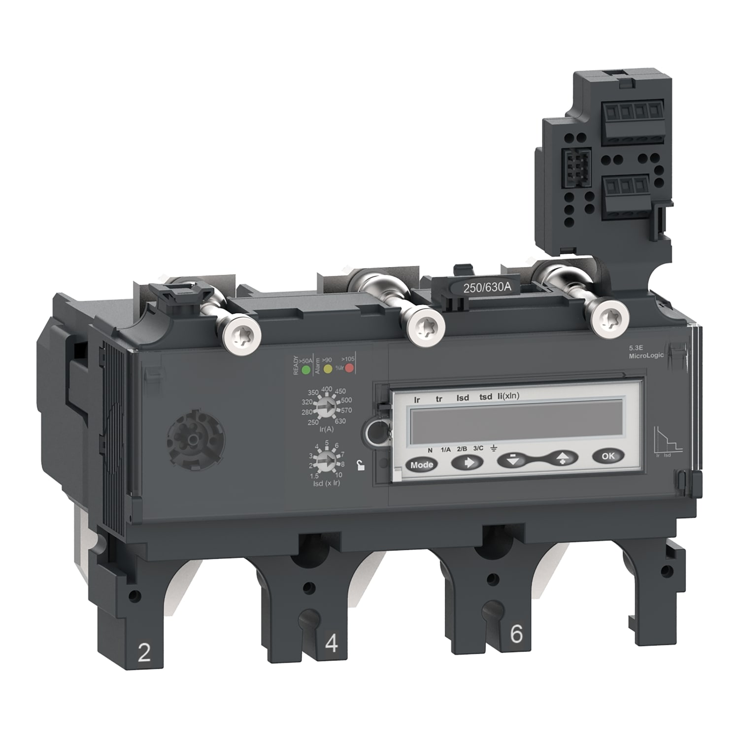 SCHNEIDER ELECTRIC - Sganciatore MicroLogic 5.3E, ComPacT NSX630, 3 poli, protezioni elettroniche di base, misuratore di energia, valore nominale 630A