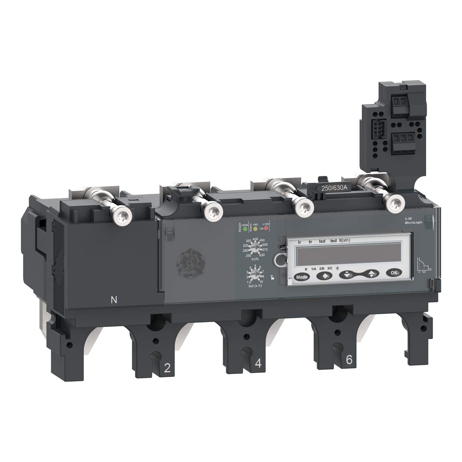 SCHNEIDER ELECTRIC - Sganciatore MicroLogic 5.3E, ComPacT NSX630, 4 poli, protezioni elettroniche di base, misuratore di energia, valore nominale 630A