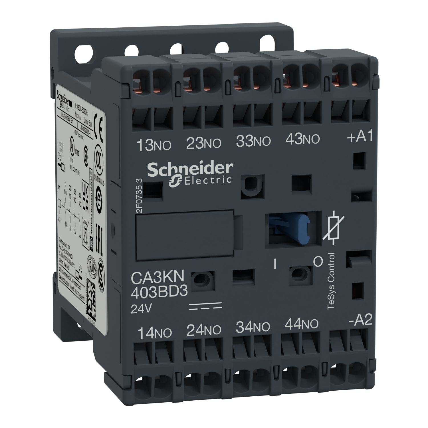 SCHNEIDER ELECTRIC - Contattore ausiliario serie K 4NO <=690V 24 VDC