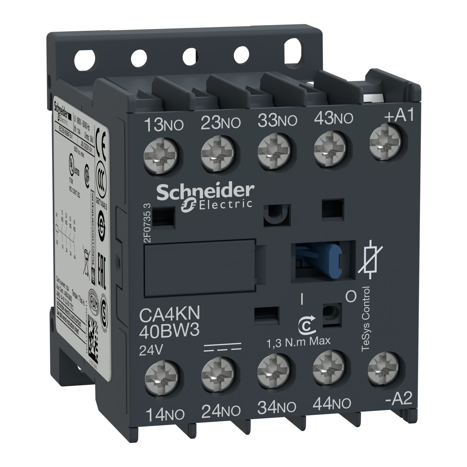 SCHNEIDER ELECTRIC - Contattore ausiliario TeSys CA4K - 4 NO - - 10 A - 24 V CC