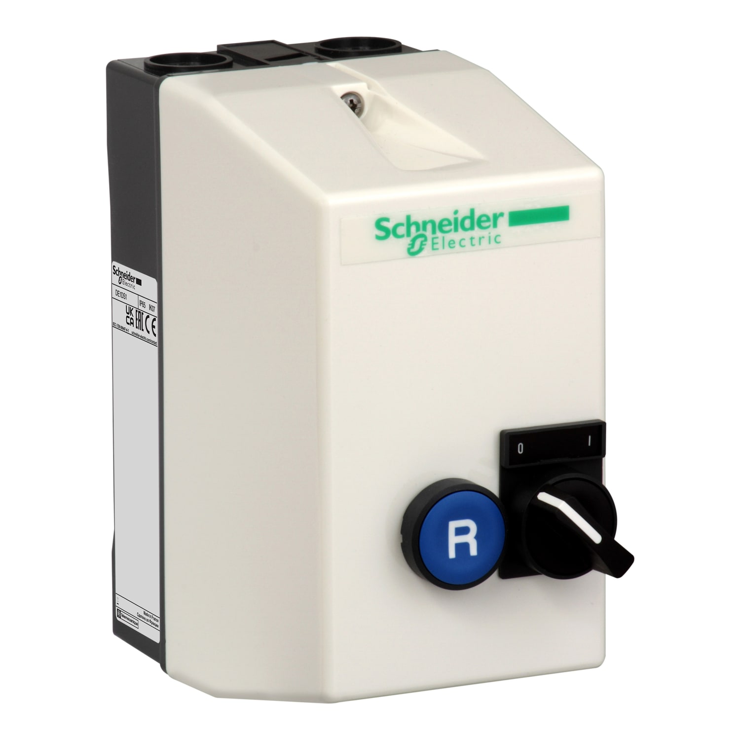 SCHNEIDER ELECTRIC - Empty enclosures for standard starters,TeSys LE,with 1 pushbutton and 1 knob,for LE1D18-D35