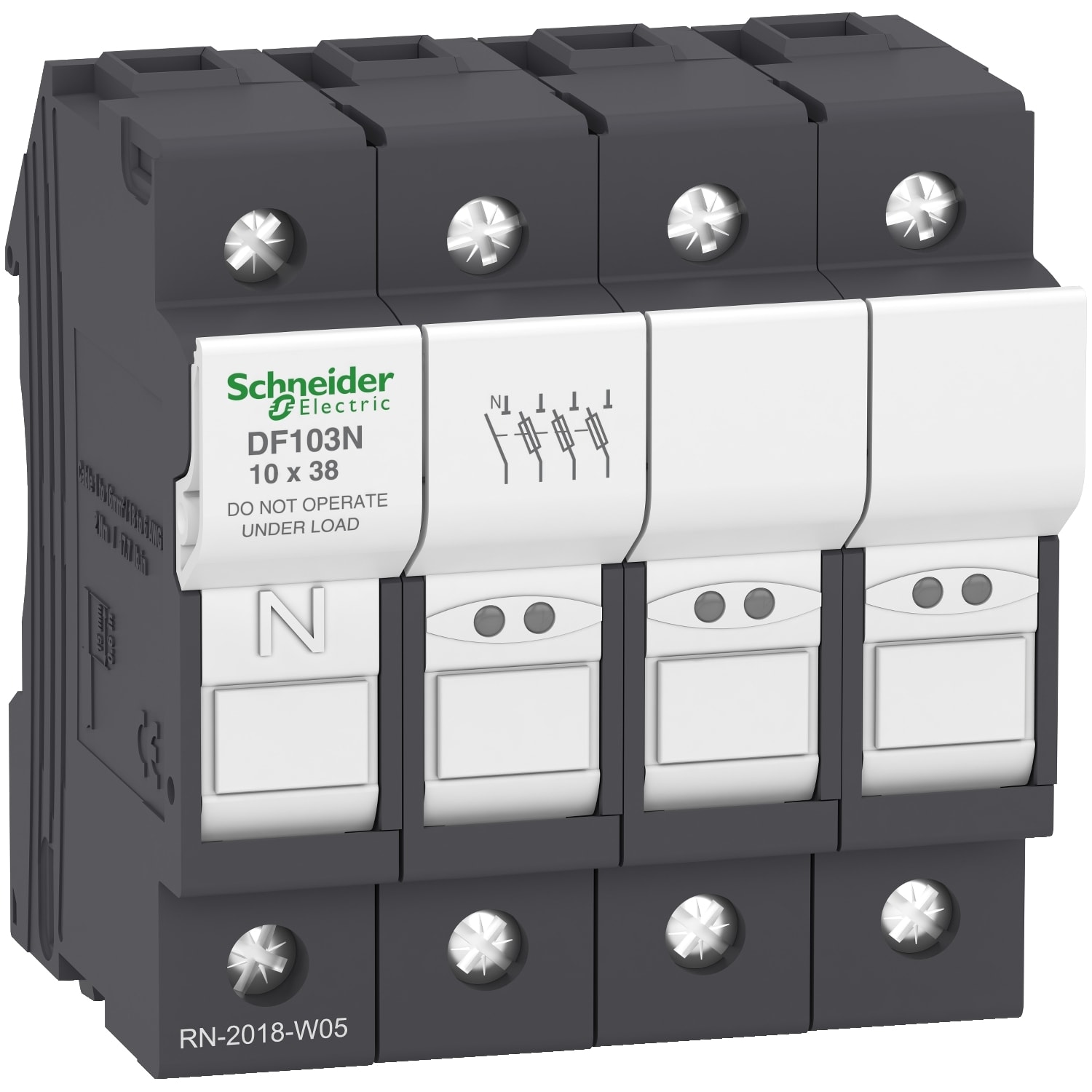 SCHNEIDER ELECTRIC - Portafusibile TeSys DF 32A - fusibile 10x38 3P+N
