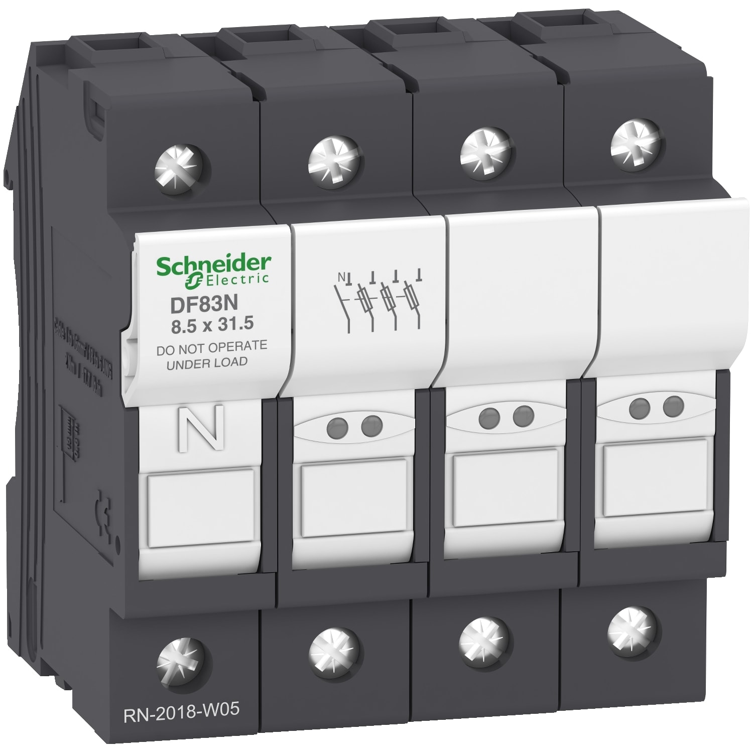 SCHNEIDER ELECTRIC - Portafusibile TeSys DF 25A - fusibile 8,5x31,5 3P+N