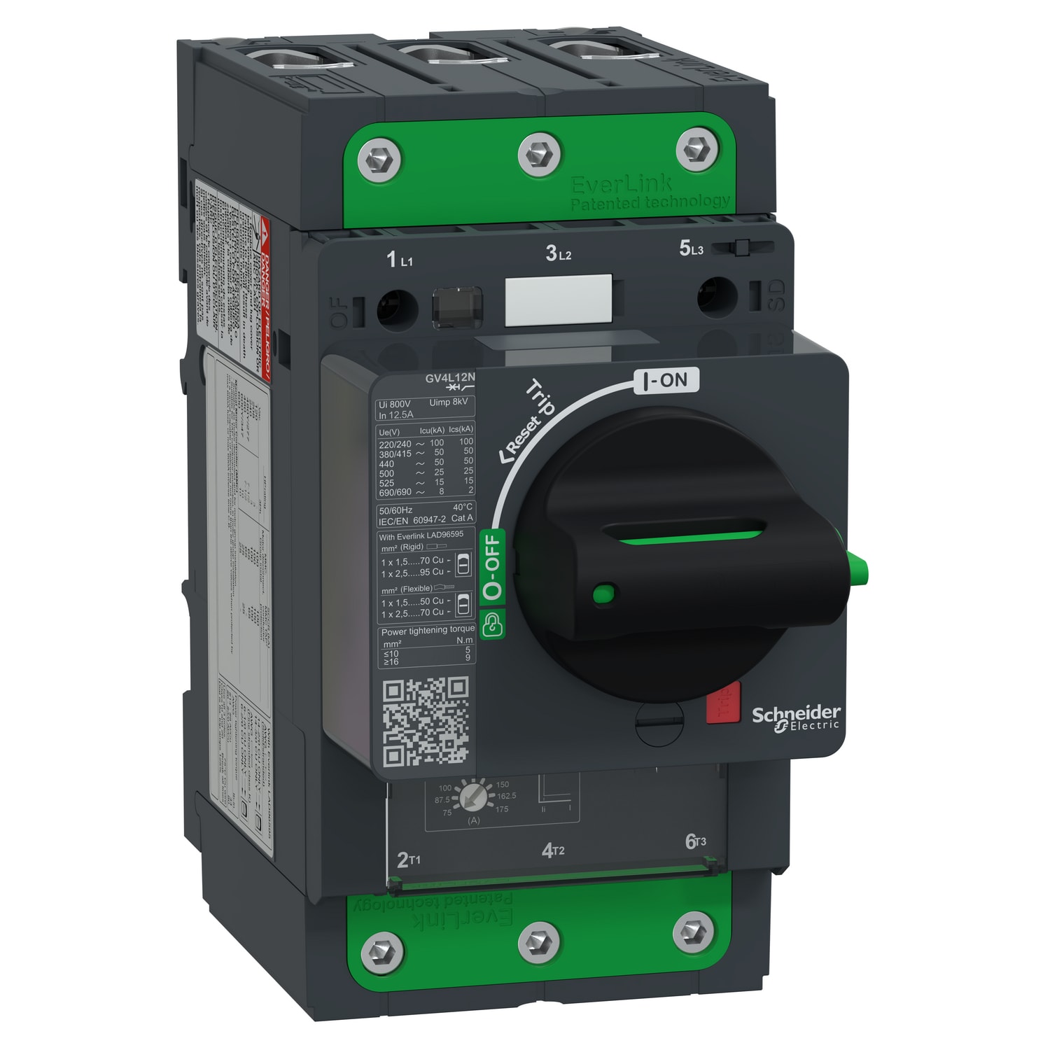 SCHNEIDER ELECTRIC - Interruttore salvamotore GV4L magnetico 12,5A 50kA Everlink