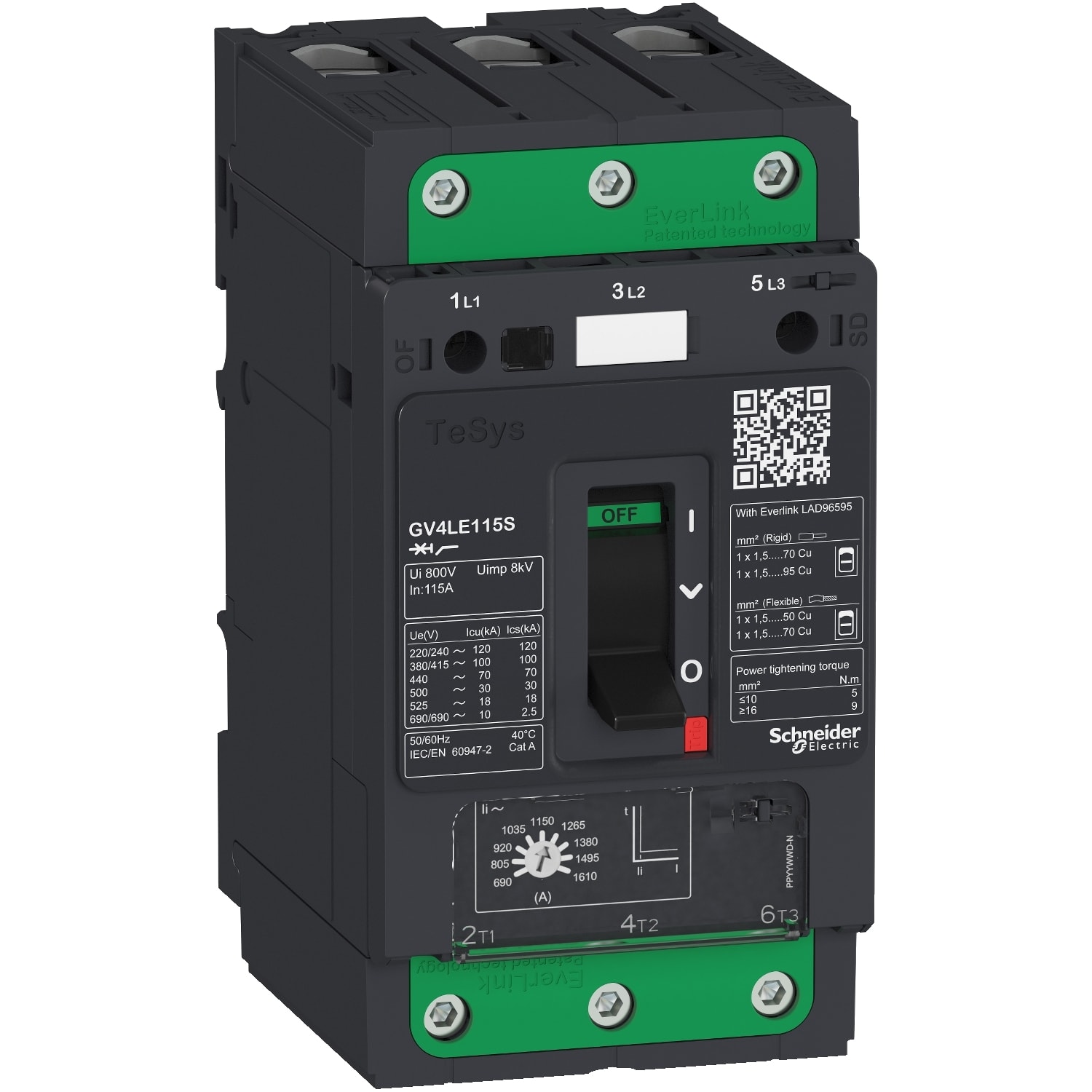 SCHNEIDER ELECTRIC - Interruttore salvamotore magnetico 7A 100kA Everlink