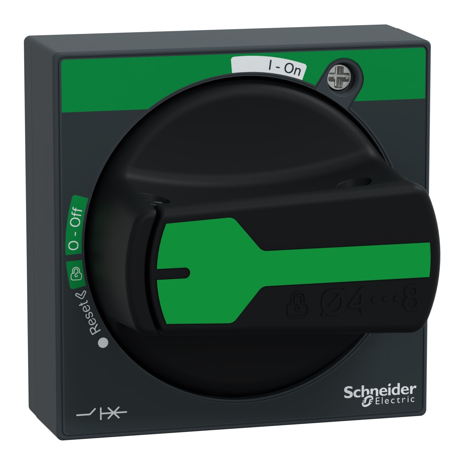 SCHNEIDER ELECTRIC - Impugnatura rotante, TeSys GV2-GV3-U, IP65, impugnatura nera, senza indicazione di scatto, albero corto