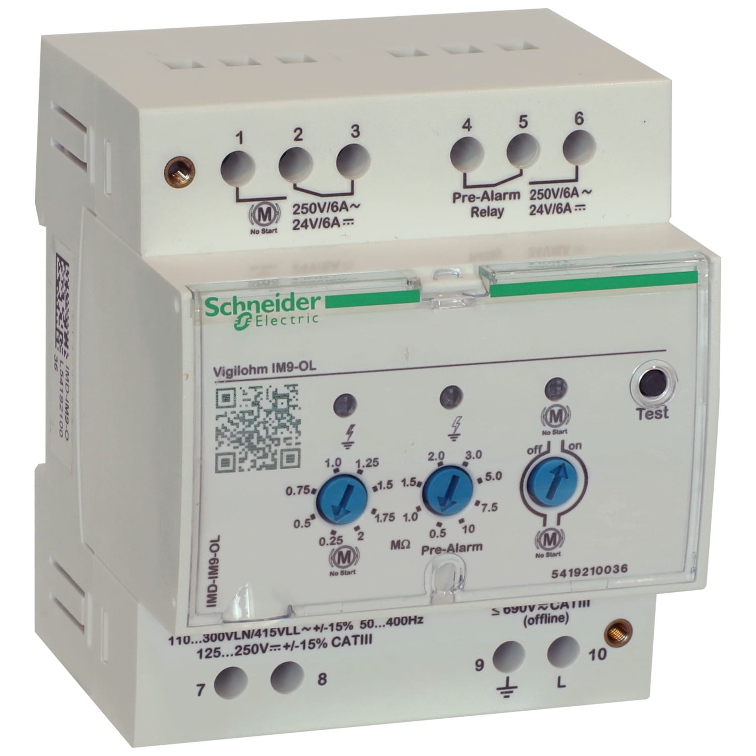 SCHNEIDER ELECTRIC - Controllore permanente di isolamento Vigilohm IM9-OL 115/415 Vca