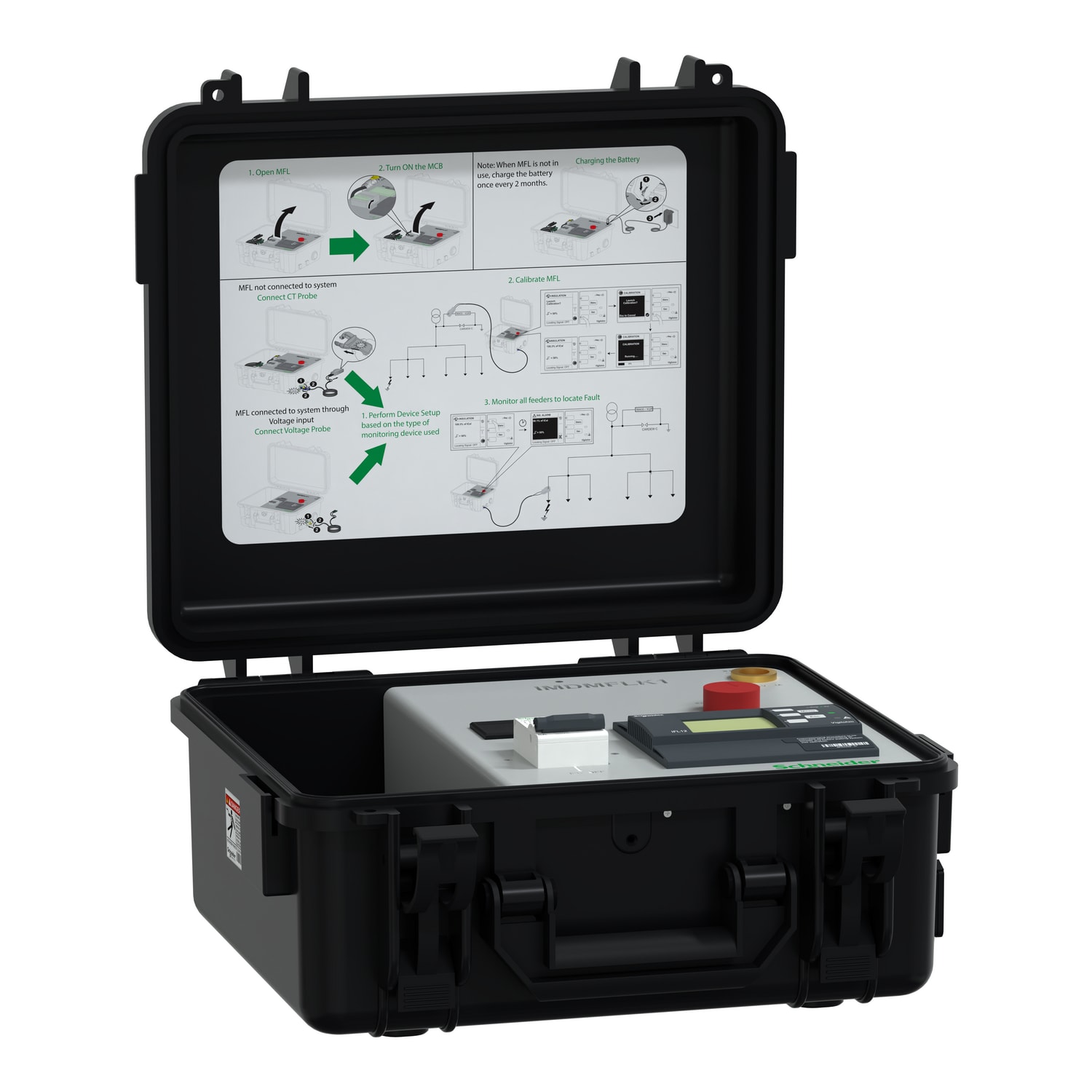 SCHNEIDER ELECTRIC - Rilevatore mobile dei guasti di isolamento, Vigilohm MLF, Funzionamento con controllore di isolamento installato a monte (IM400), 1 canale