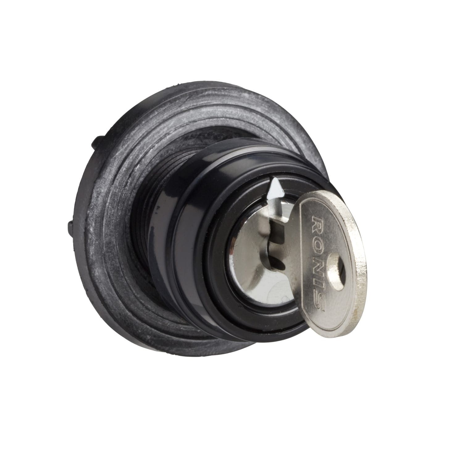 SCHNEIDER ELECTRIC - Testa commutatore Ø29mm-plastica-ghieracromata-leva nera-chiave Ronis 8r1