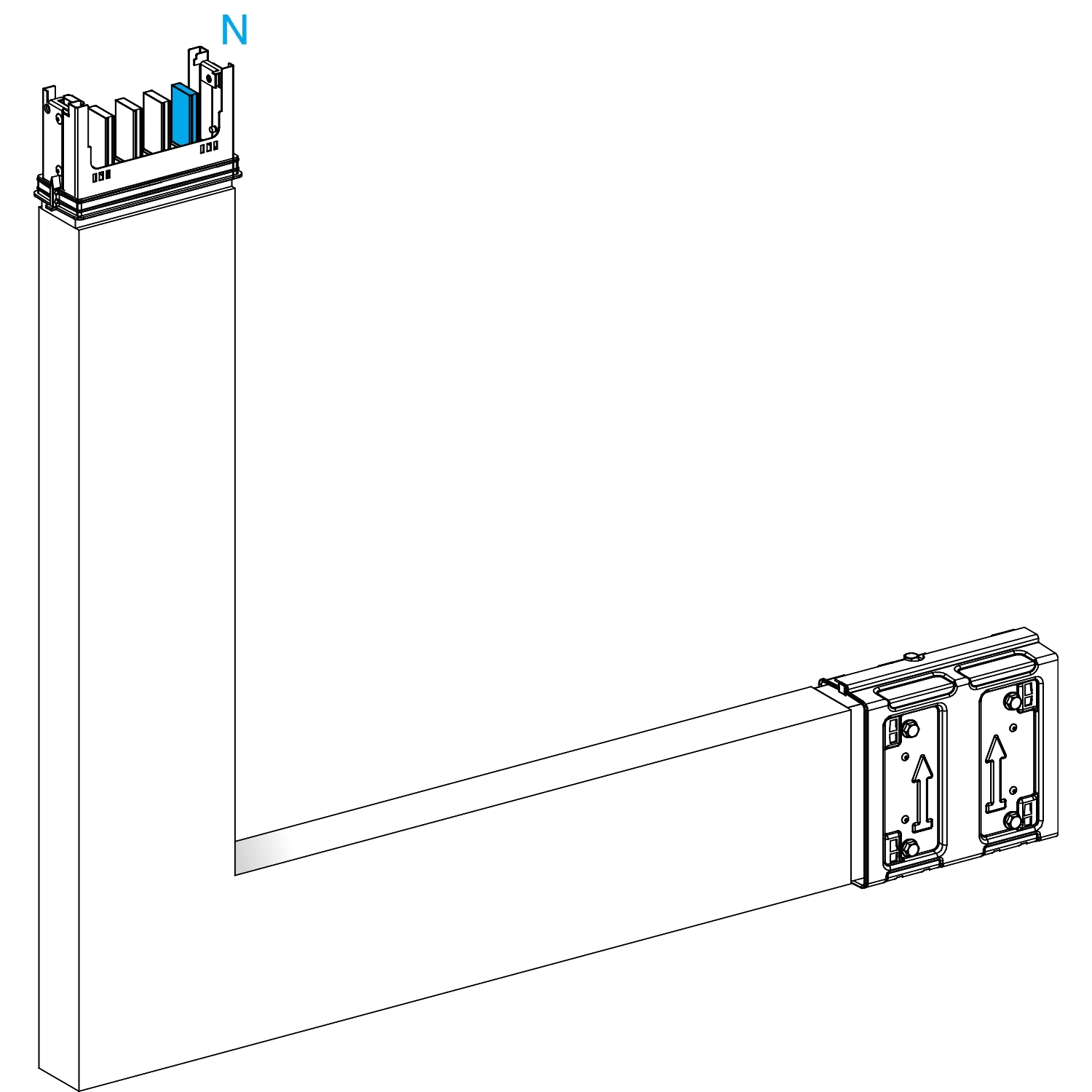 SCHNEIDER ELECTRIC - Angolare verticale pe interno 4 poli 250A a misura
