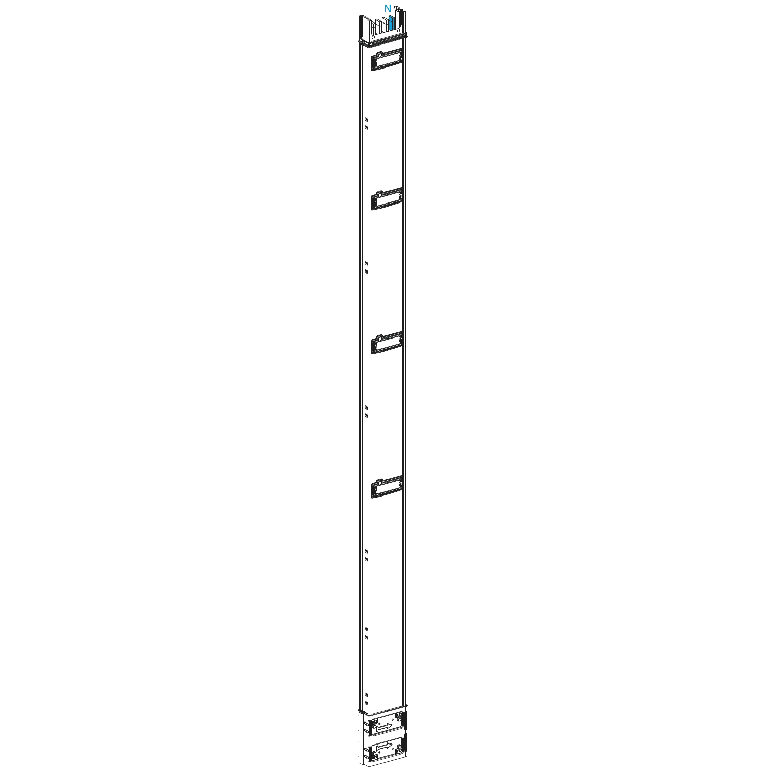 SCHNEIDER ELECTRIC - Condotto sbarre, Canalis, KSA, Elemento di colonna - 400 A - 2,5 m - 4 uscite con der.