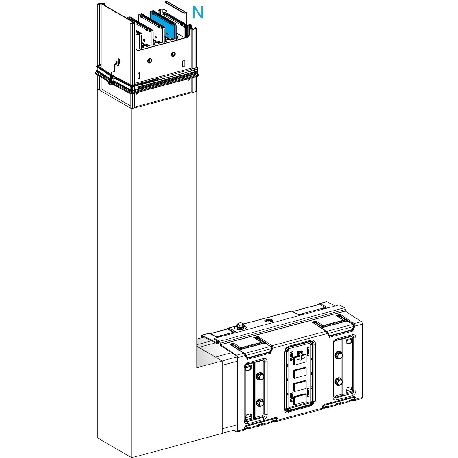 SCHNEIDER ELECTRIC - Angolare verticale pe interno 4 poli 630A a misura