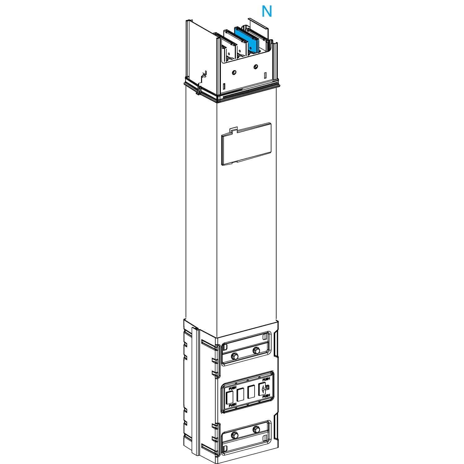 SCHNEIDER ELECTRIC - Canalis - Elemento di colonna - 630 A - 0,8 m - 1 derivazione