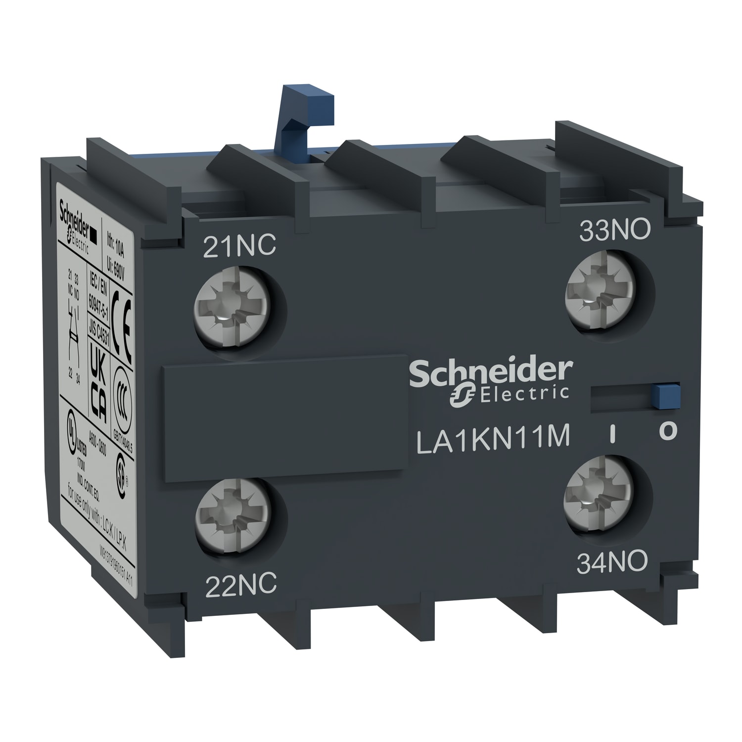 SCHNEIDER ELECTRIC - Blocco contatto ausiliario TeSys - 1NO + 1NC - Morsetti a vite