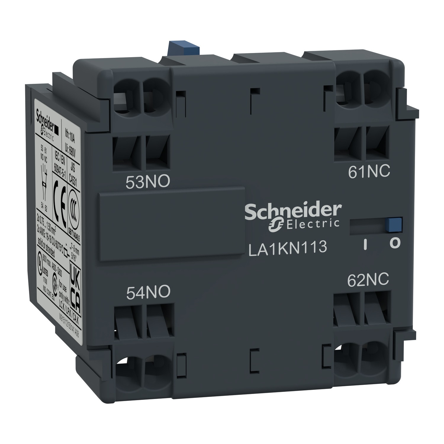 SCHNEIDER ELECTRIC - Blocco contatti ausiliari TeSys - 2 NO - Morsetti a vite