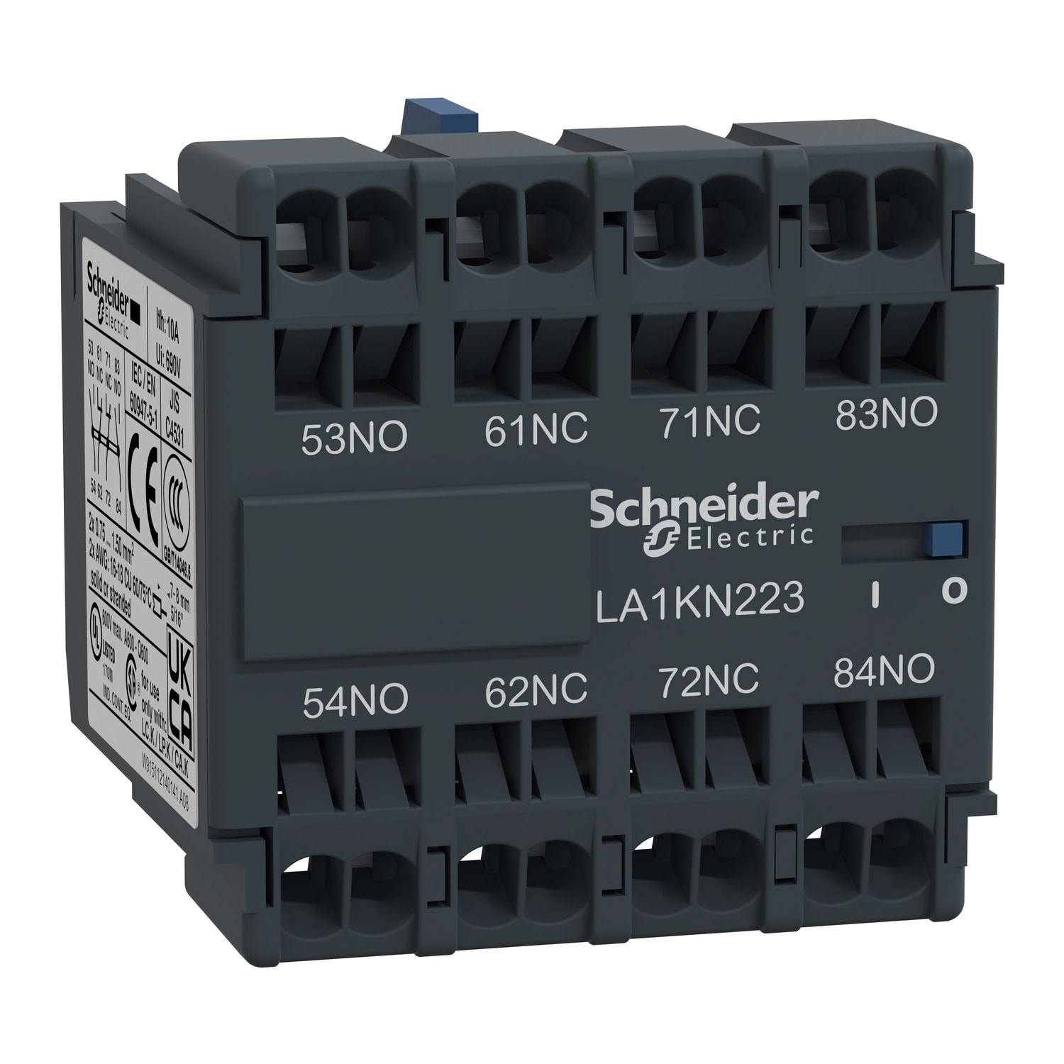 SCHNEIDER ELECTRIC - Blocco contatti ausiliari TeSys - 3NO + 1NC - Morsetti a vite