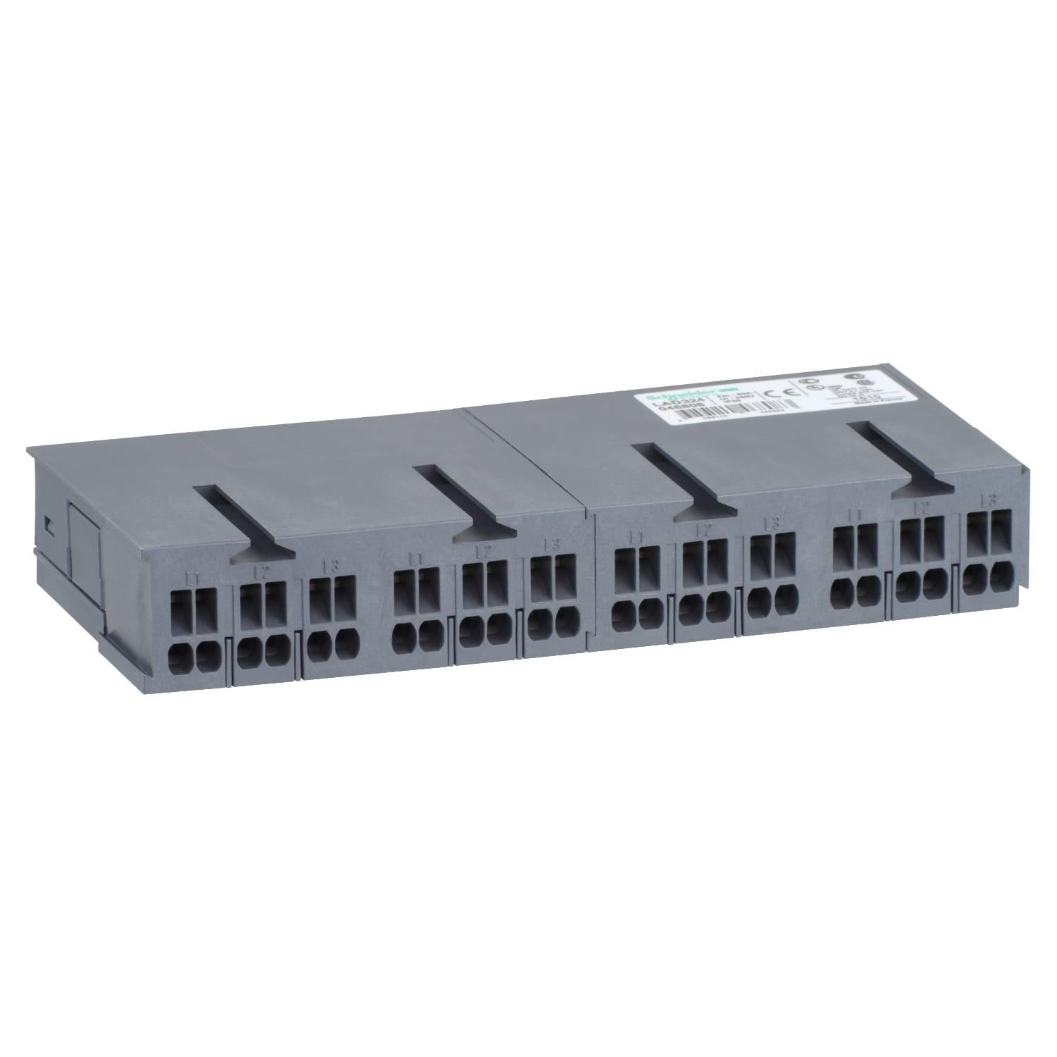 SCHNEIDER ELECTRIC - Scatola sdoppiatore alimentazione, TeSys Deca, Frame 2, 63A, per 4 partenze composte da GV2ME**3/LS1D323 e LC1D**3 (connessioni a molla)