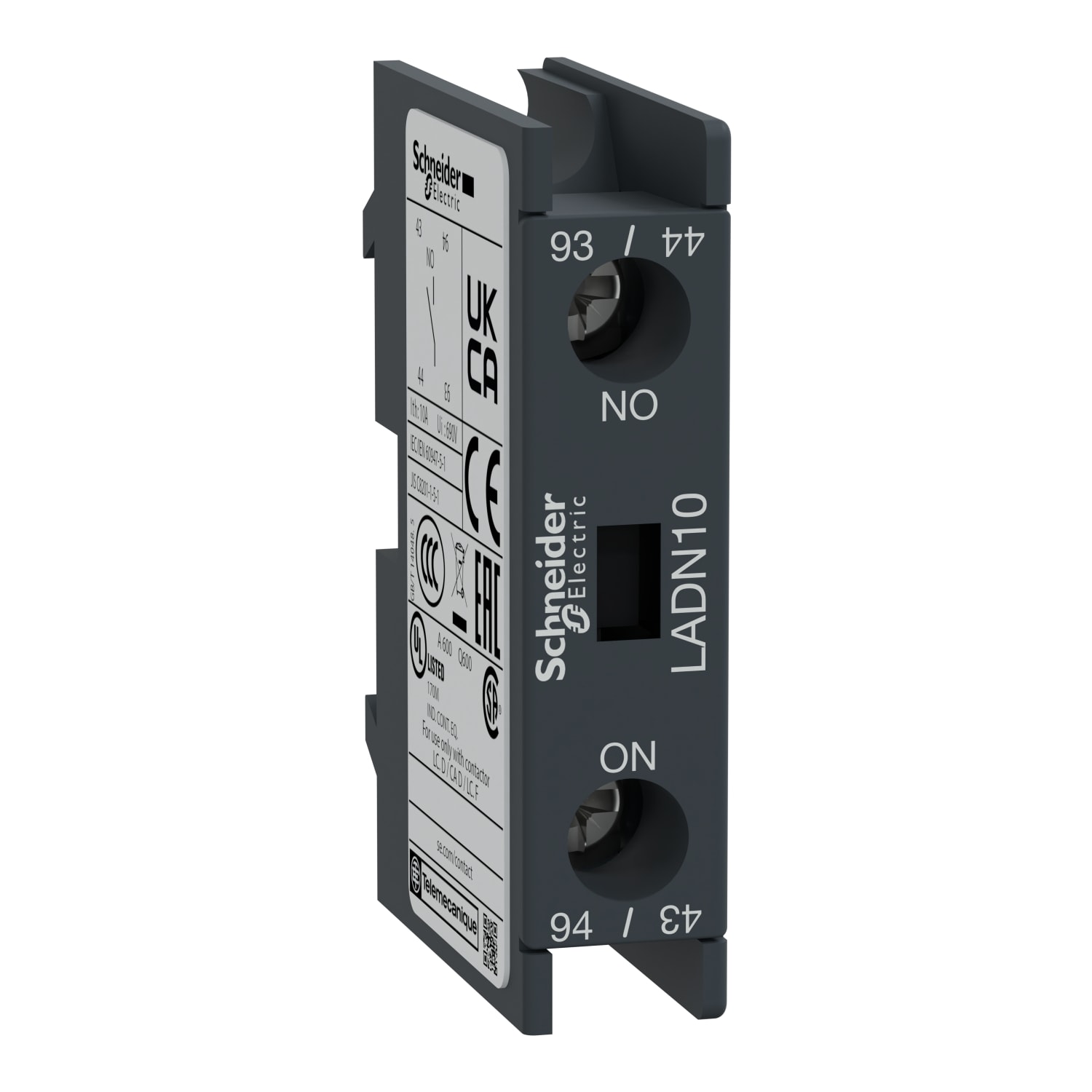 SCHNEIDER ELECTRIC - Blocco contatti ausiliari TeSys - 1 NO - Morsetti a vite