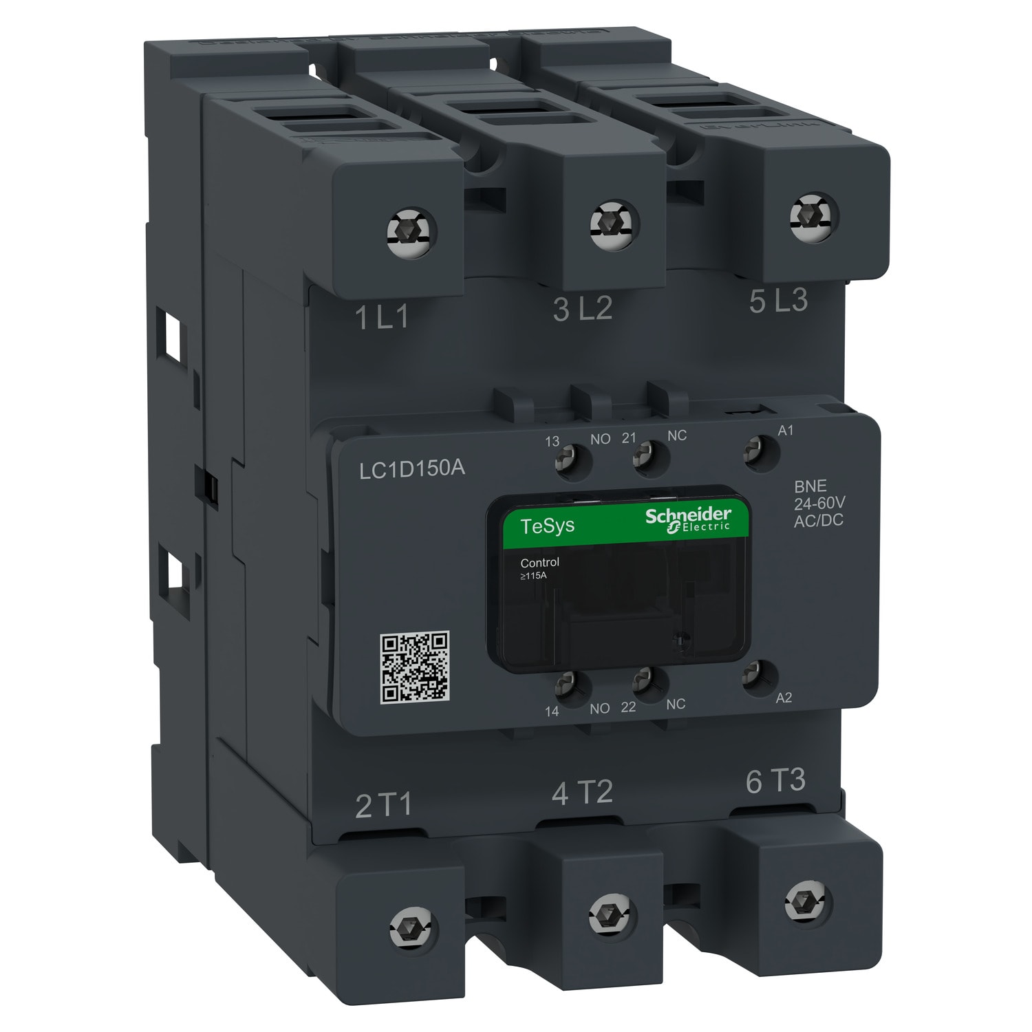 SCHNEIDER ELECTRIC - Contattore, Tesys deca Advanced, 3P3NO, AC-3AC-3e, 440V, 150A, bobina ACDC 24-60V, connettore