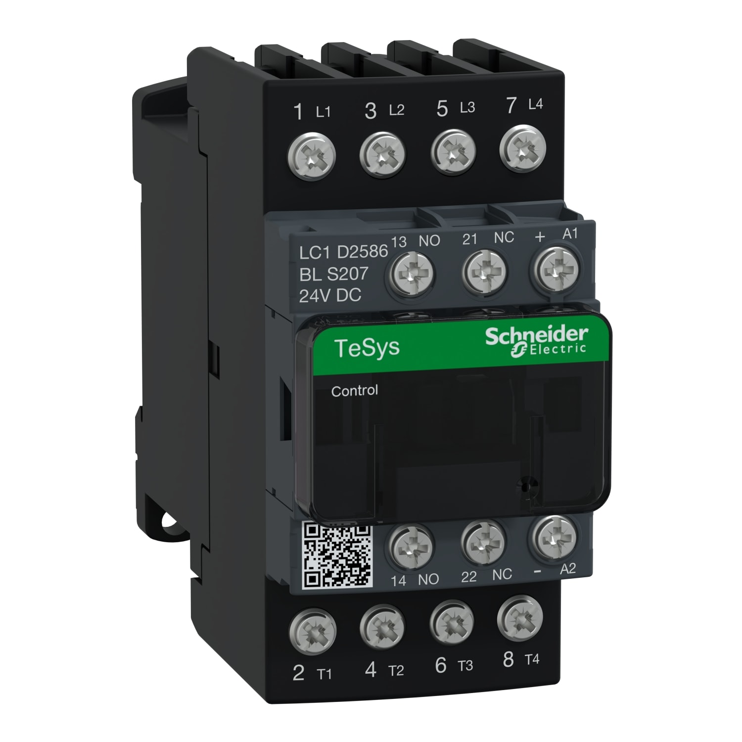 SCHNEIDER ELECTRIC - Contattore TeSys LC1D 25A 24 vcc ba 4 poli ( 2NA+2NC ) , occhiello , ferroviario