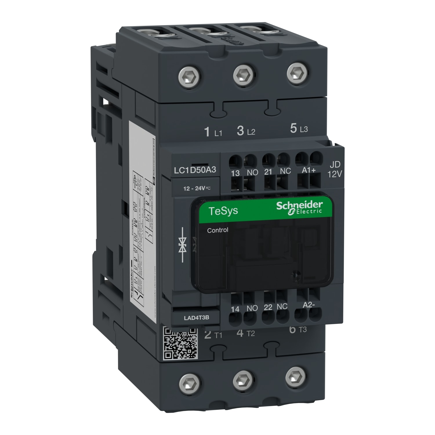 SCHNEIDER ELECTRIC - Contattore TeSys D - 3P (3 NA) - AC3 - <= 440 V 50 A - 12 Vcc