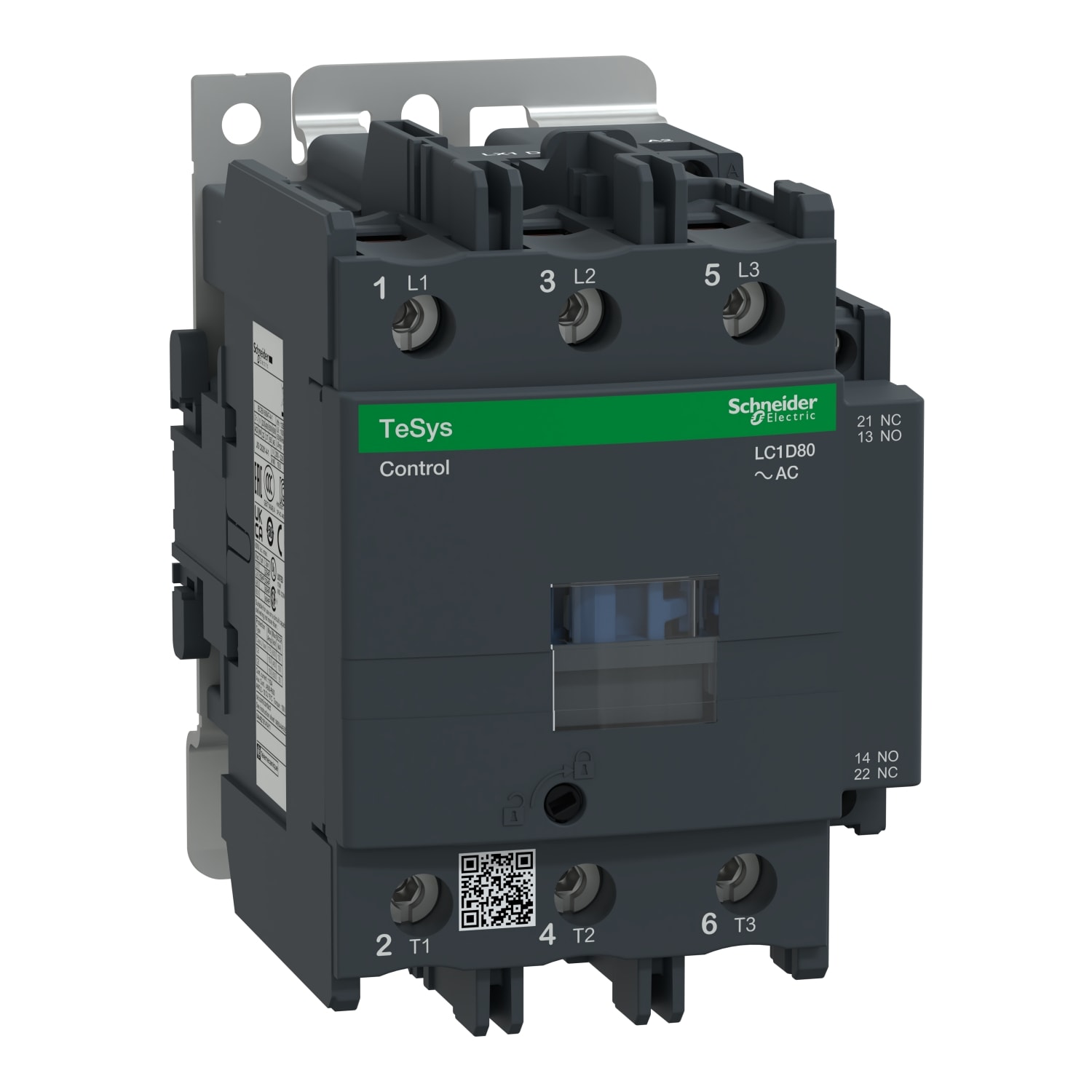 SCHNEIDER ELECTRIC - Contactor, TeSys Deca, 3P(3NO), AC-3/AC-3e, <=440V, 80A, 120V AC 60Hz coil, screw clamp terminals