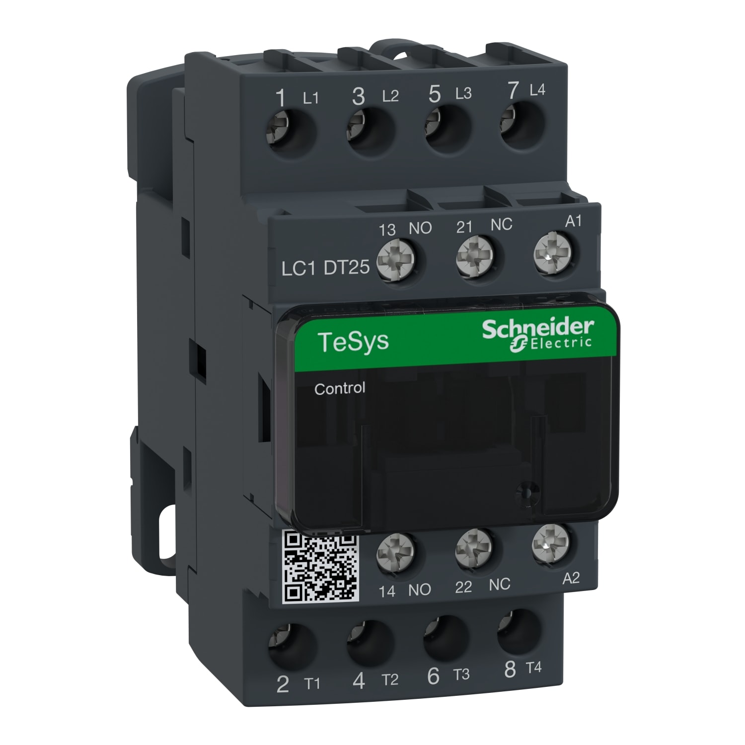 SCHNEIDER ELECTRIC - Contactor, TeSys Deca, 4P(4 NO), AC-1, <=440V, 25A, 120V AC 50/60Hz coil, screw clamp terminal