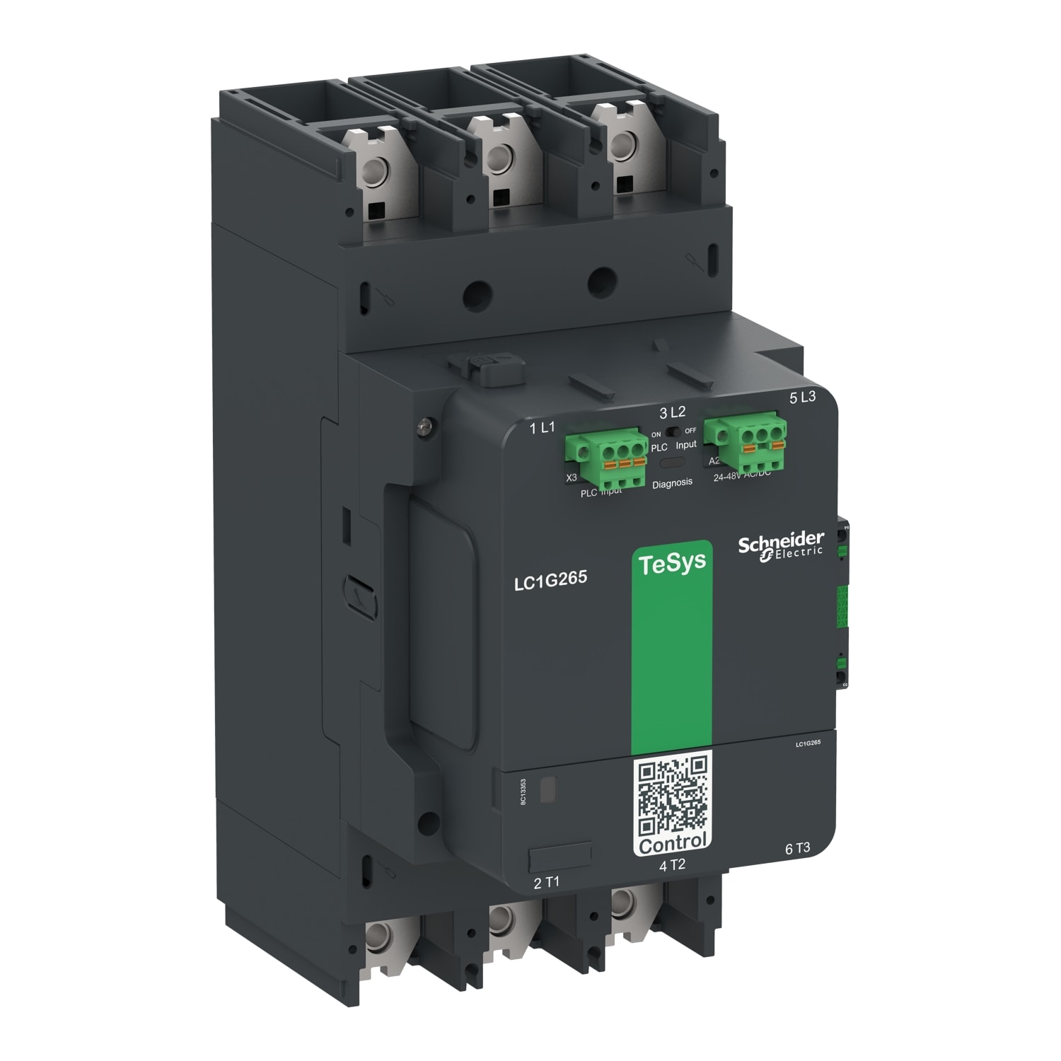 SCHNEIDER ELECTRIC - Contattore elevata potenza TeSys Giga, 3P (3NO), AC3 500A, versione Advanced, bobina elettronica 48…130V AC/DC