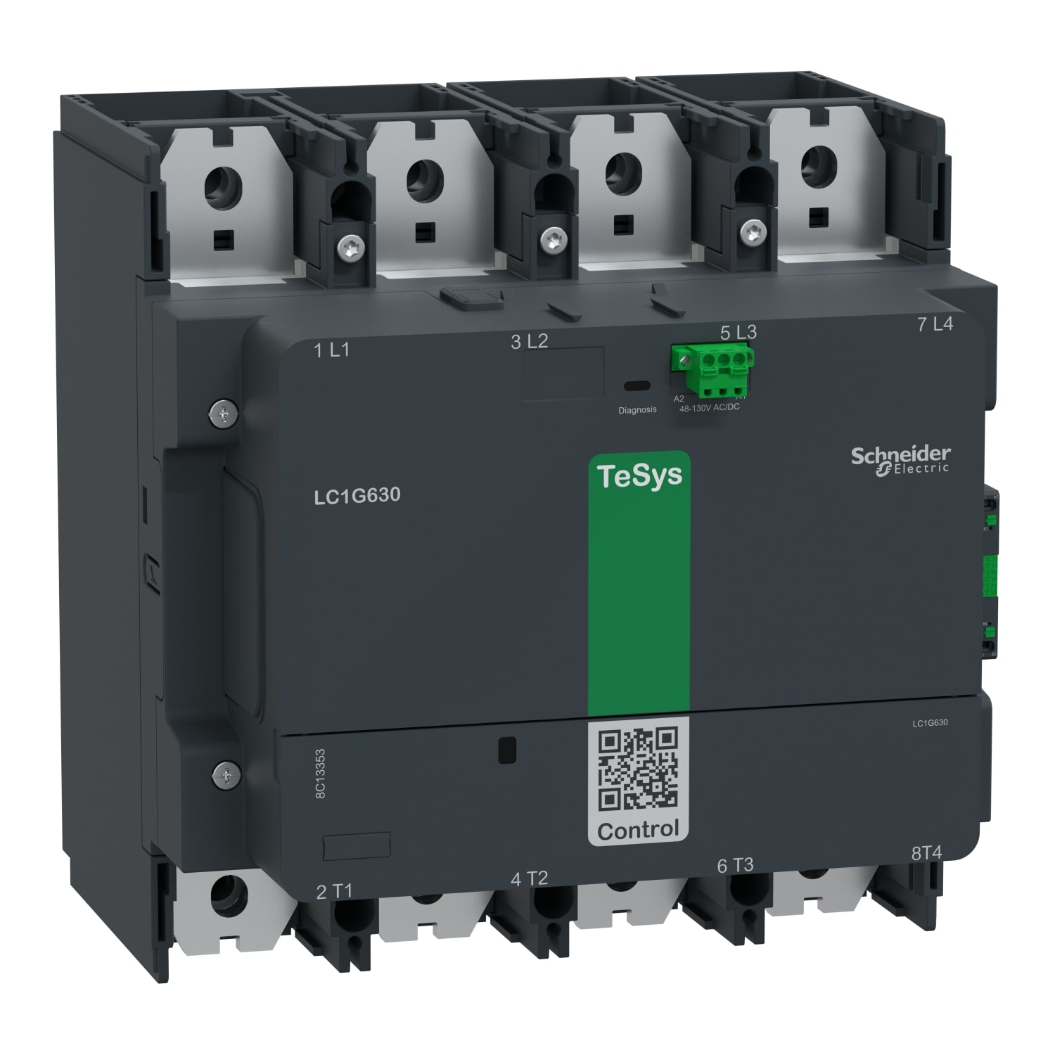SCHNEIDER ELECTRIC - Contattore elevata potenza TeSys Giga, 4P (4NO), AC1 1050A, versione Standard, bobina elettronica 100…1050V AC/DC